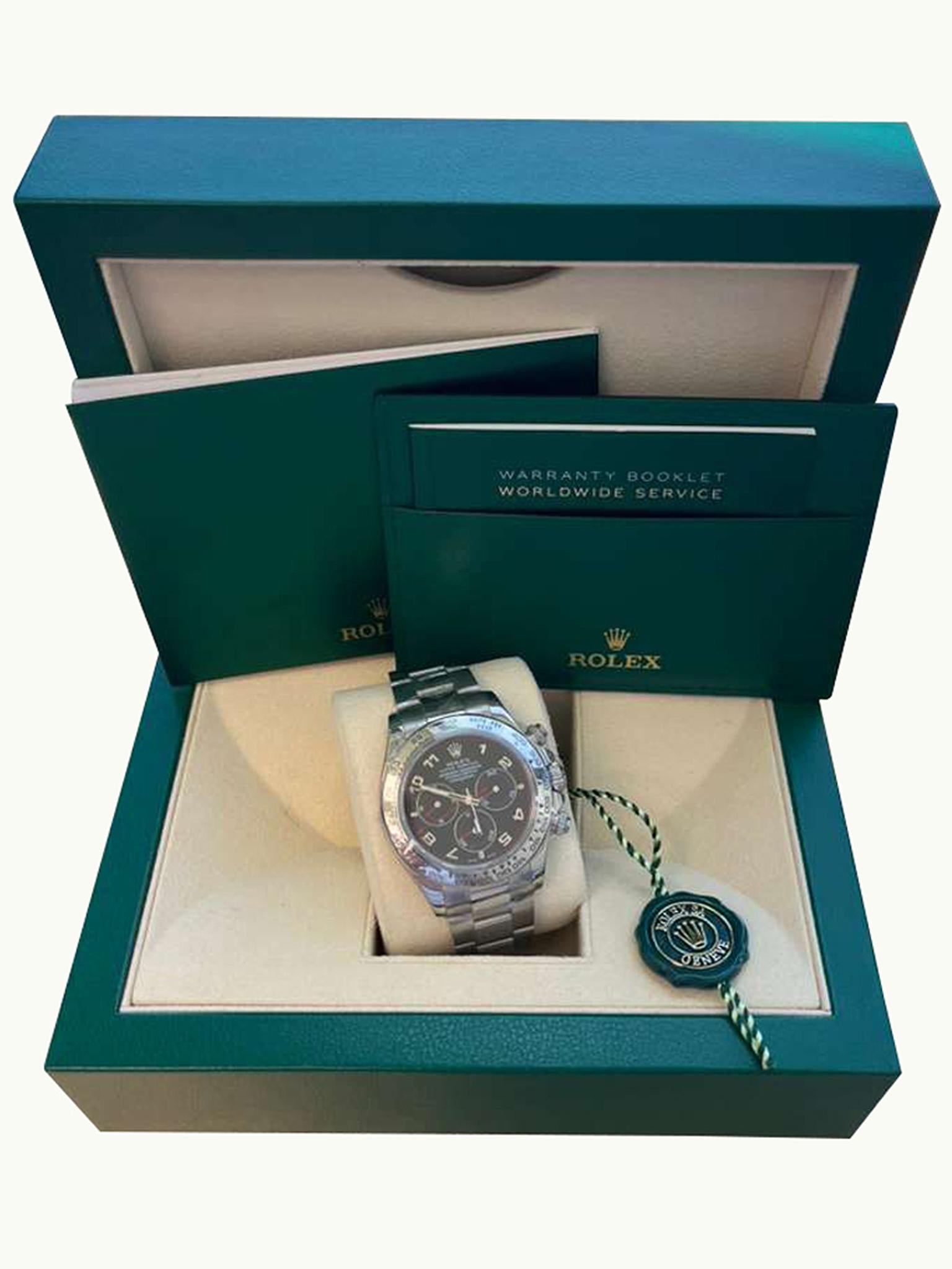 Rolex Daytona Cosmograph Black Racing Dial White Gold Mens Watch 116509 In Good Condition For Sale In Aventura, FL