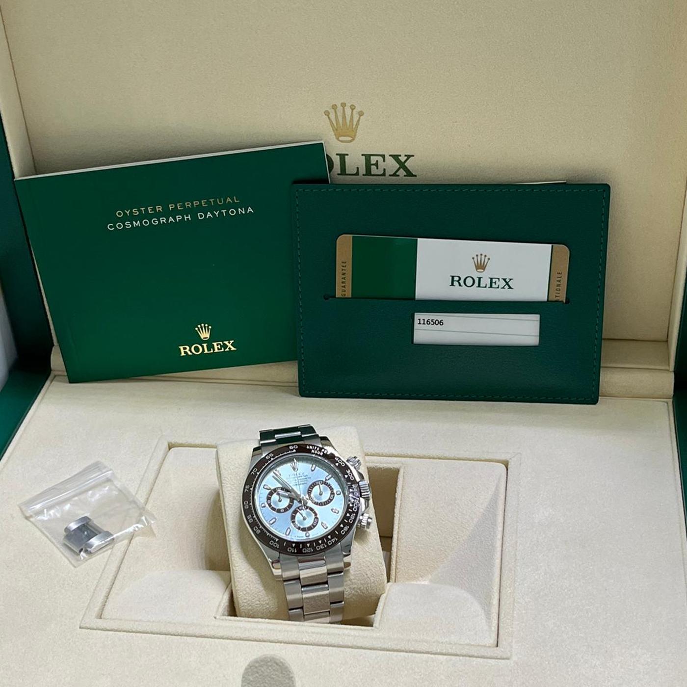 Rolex Daytona Cosmograph Oyster Perpetual Platinum Ice Blue Dial 116506 6