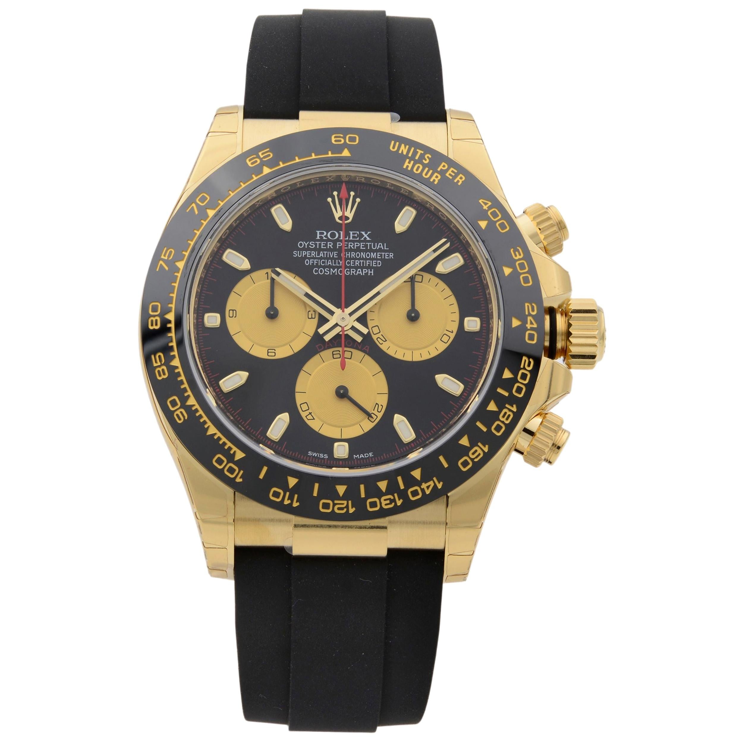 Rolex Daytona Cosmograph Oysterflex 18k Gold Automatic Men's Watch  116518BKCSR at 1stDibs | daytona sundust oysterflex, rolex gomma, daytona  oysterflex