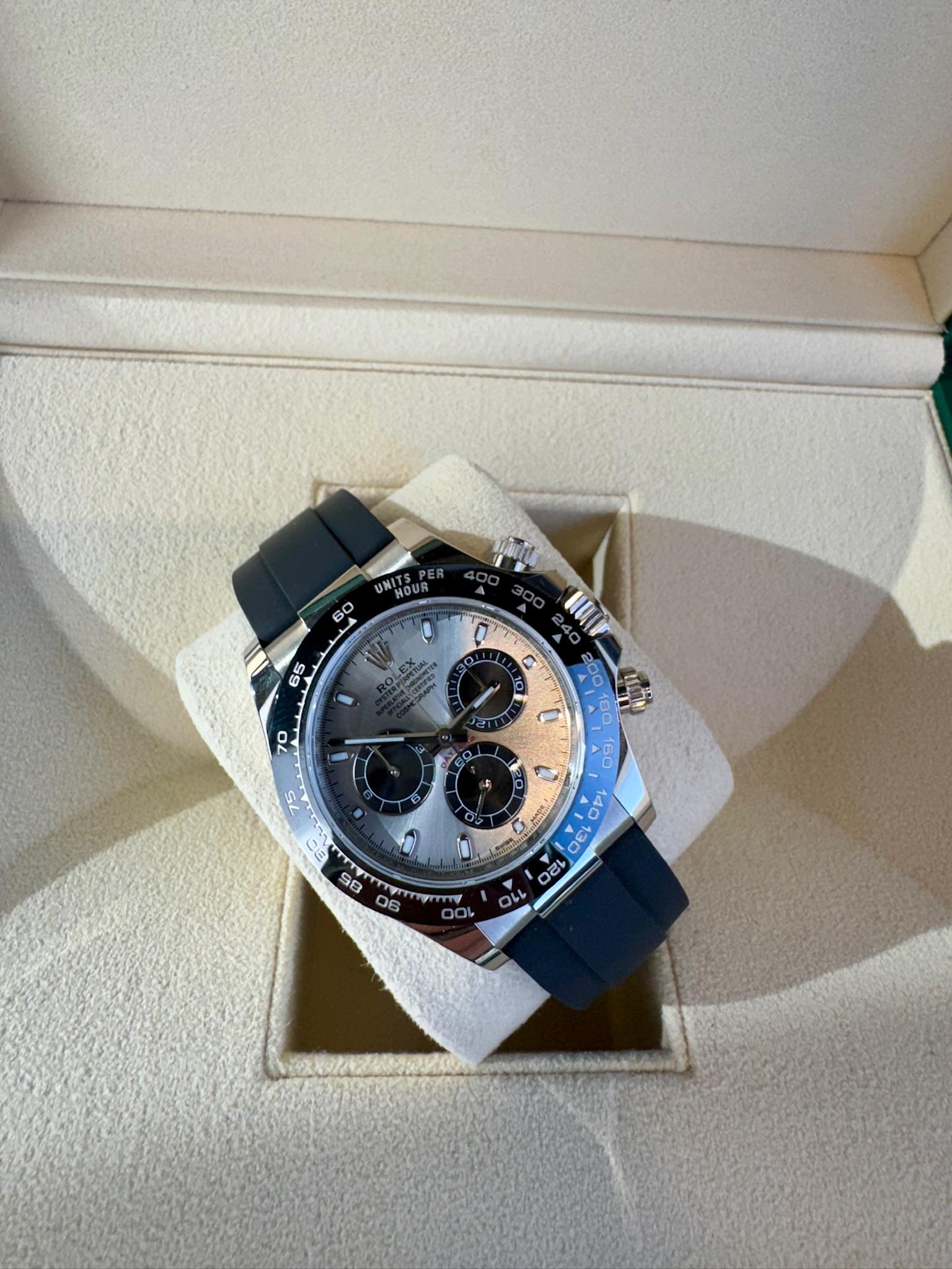 Men's Rolex Daytona Cosmograph Silver Dial Oysterflex Date: 2023 Style: 166519LN For Sale