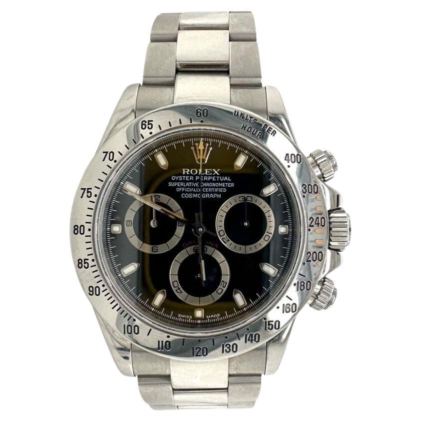 Rolex Daytona Cosmograph Stainless Steel Black Dial Watch REF 116520