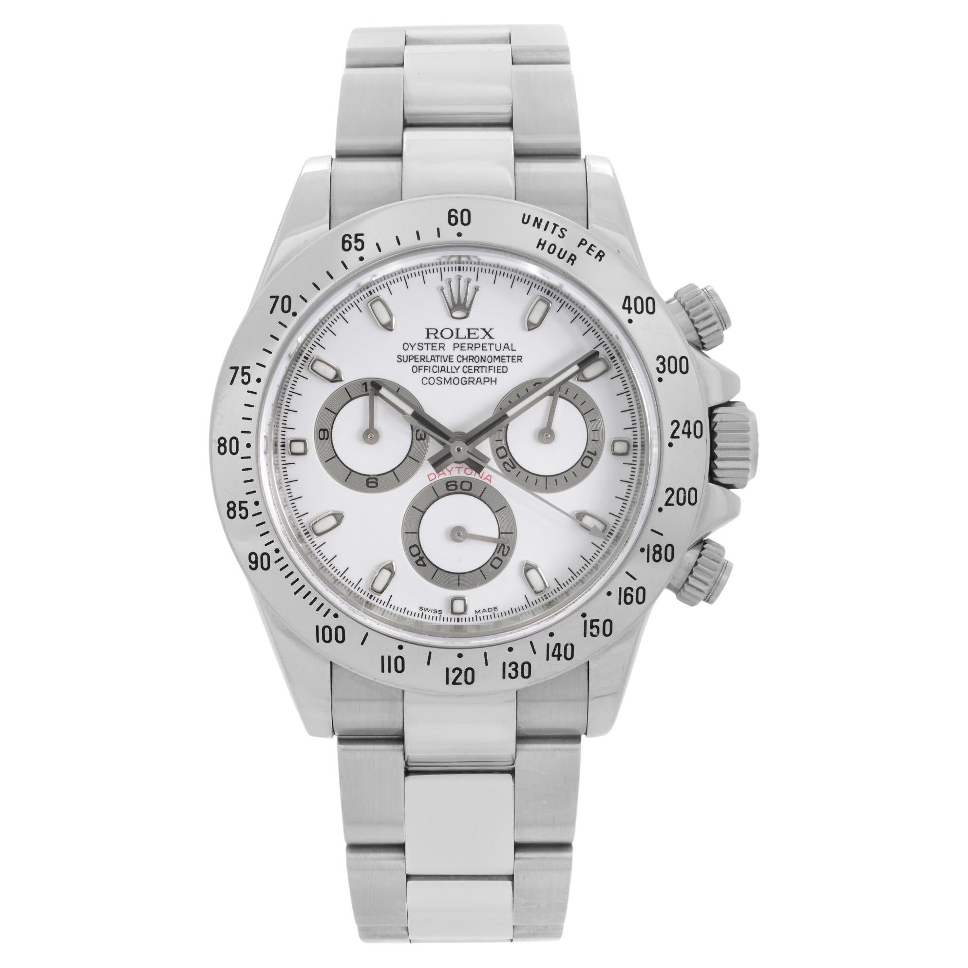 Rolex Daytona Cosmograph Stainless Steel White Dial Automatic Men Watch 116520 For Sale