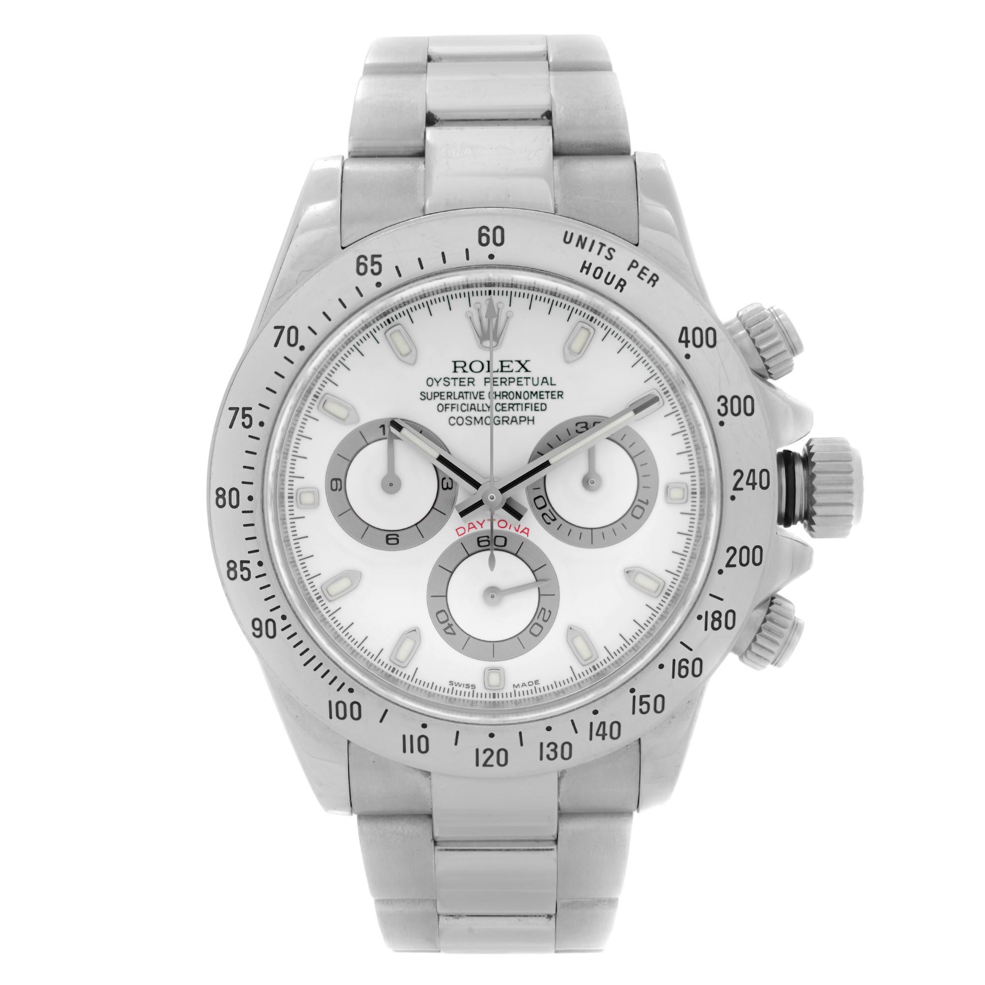 Rolex Daytona Cosmograph Stainless Steel White Dial Automatic Mens Watch 116520