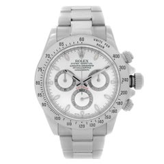 Montre Rolex Daytona Cosmograph en acier inoxydable:: cadran blanc:: automatique:: pour hommes 116520