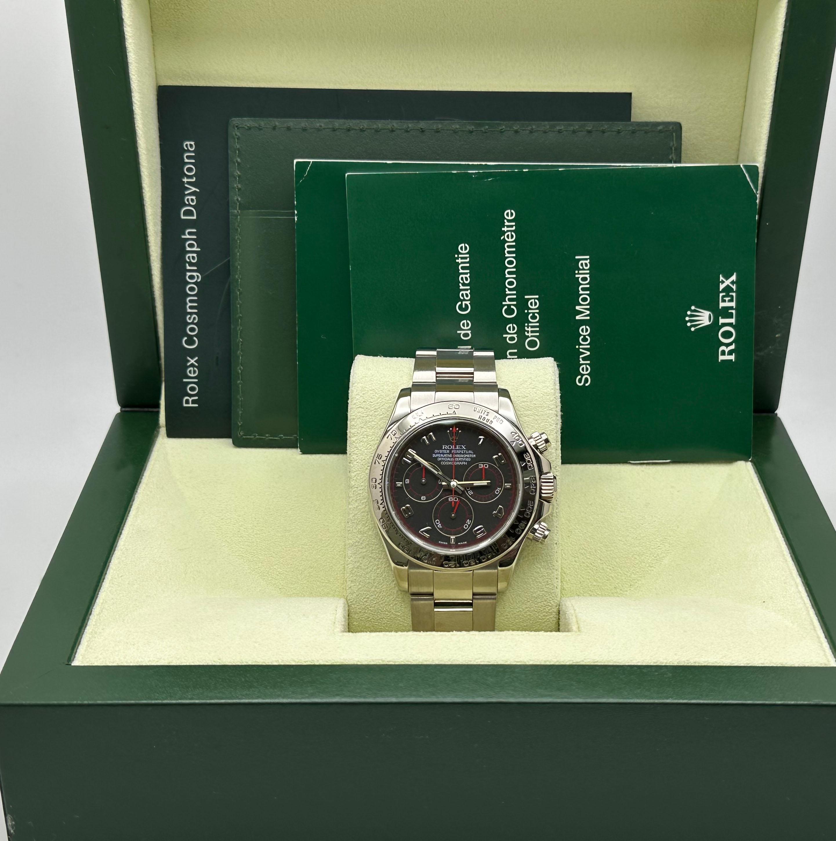 Rolex Daytona Diablo 116509 Black Racing Dial 18K White Gold Box Booklet 40mm in vendita 7