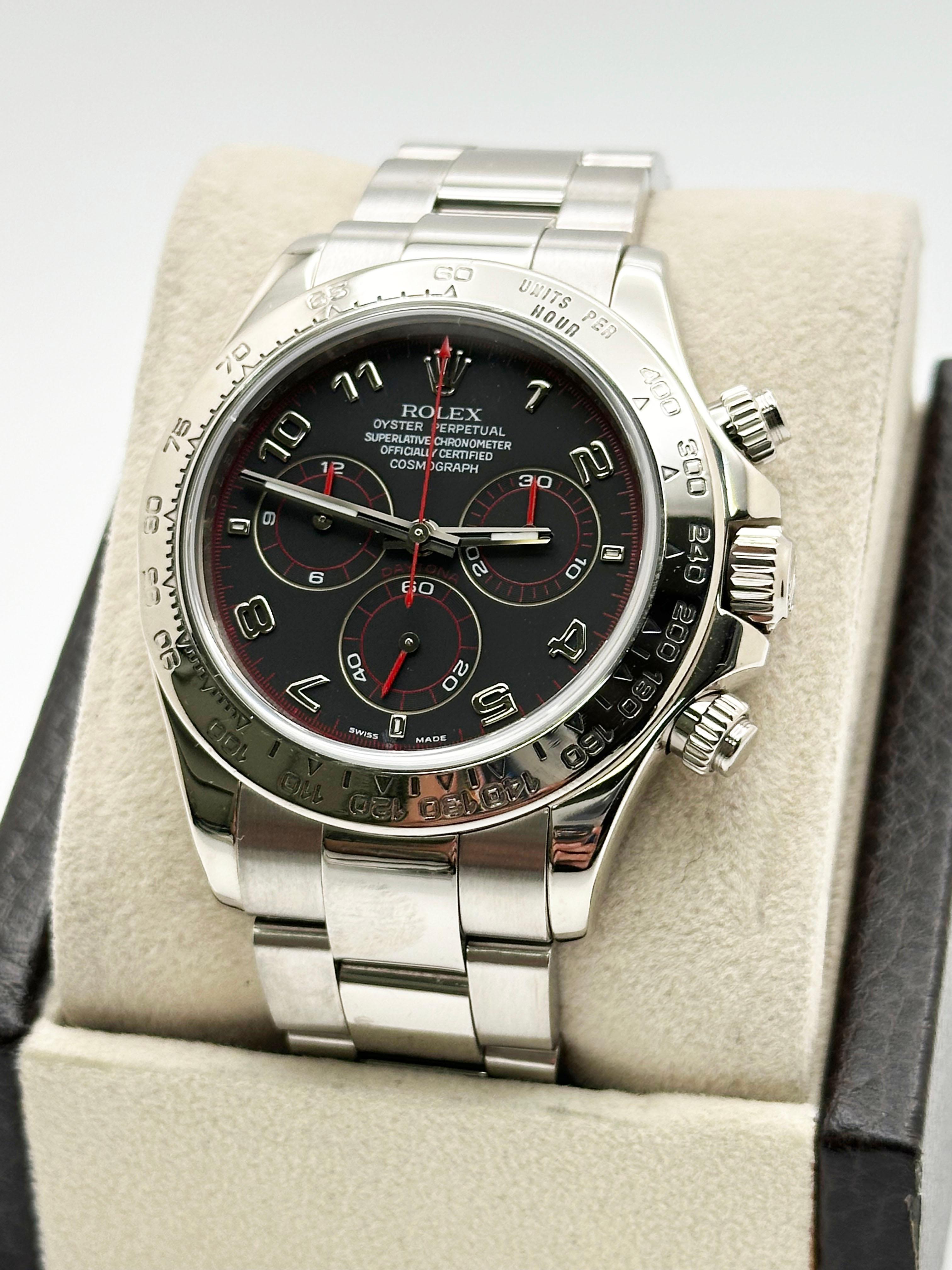 Rolex Daytona Diablo 116509 Black Racing Dial 18K White Gold Box Booklet 40mm In condizioni ottime in vendita a San Diego, CA