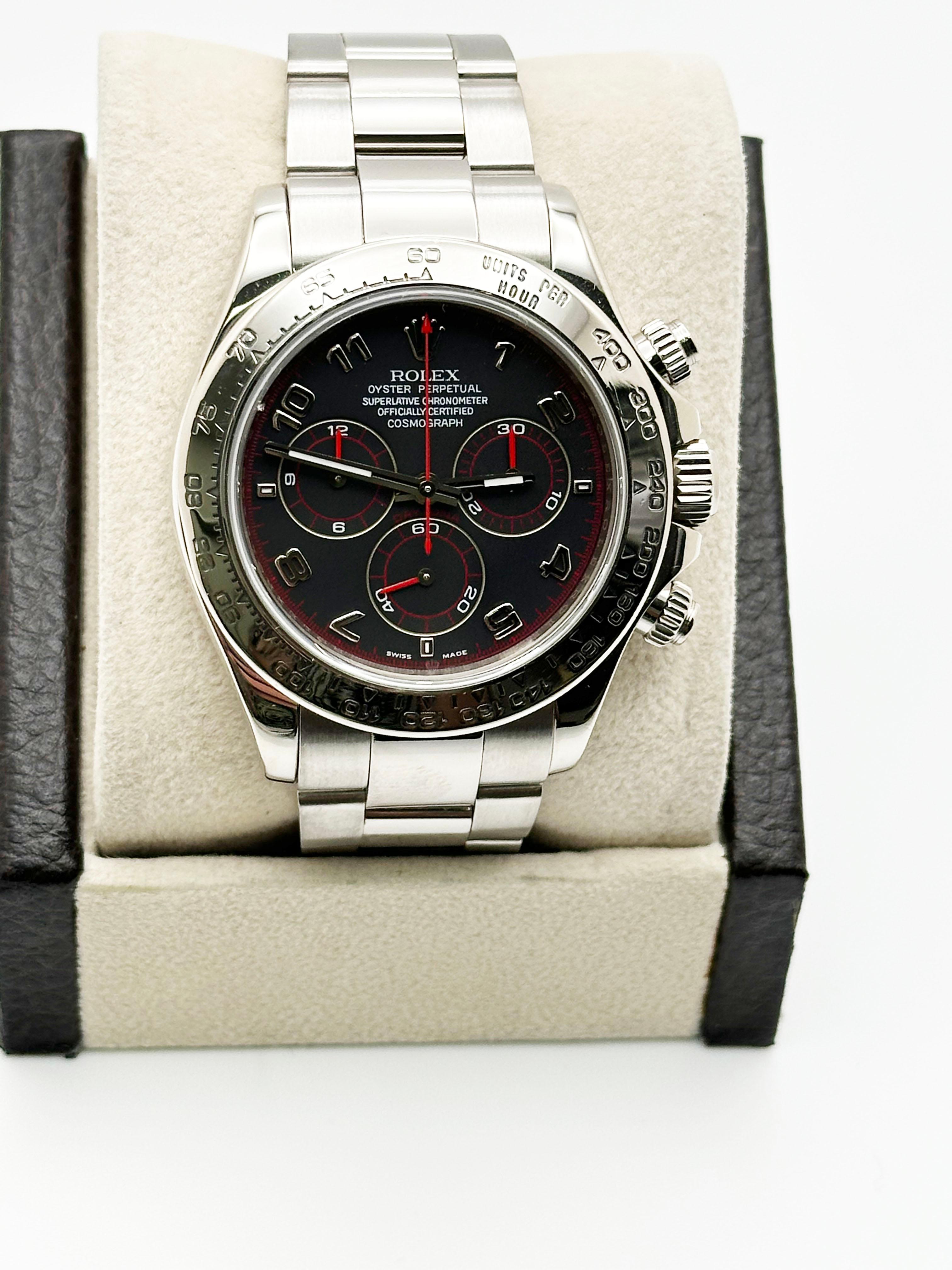 Rolex Daytona Diablo 116509 Black Racing Dial 18K White Gold Box Booklet 40mm in vendita 1