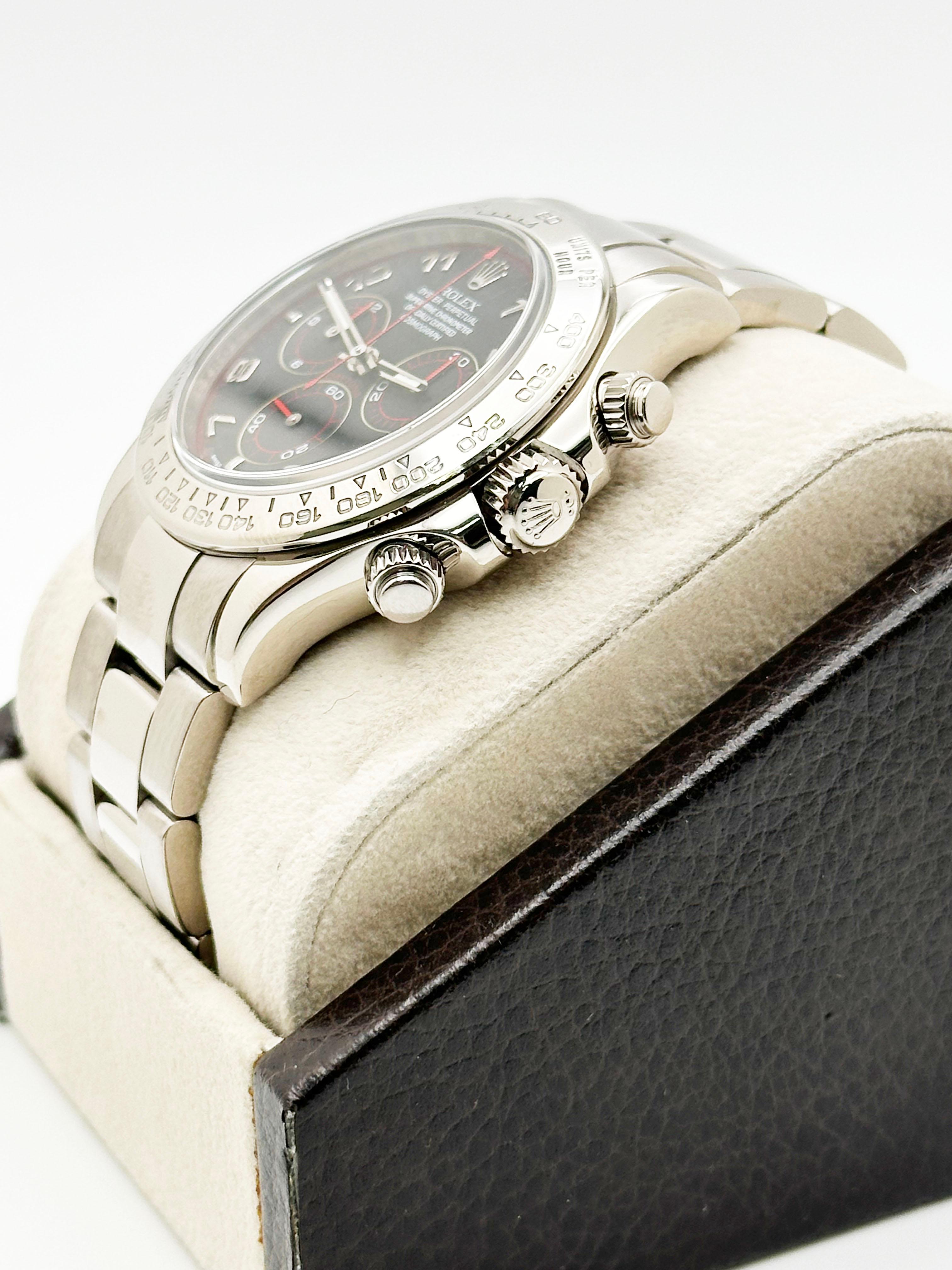 Rolex Daytona Diablo 116509 Black Racing Dial 18K White Gold Box Booklet 40mm in vendita 2