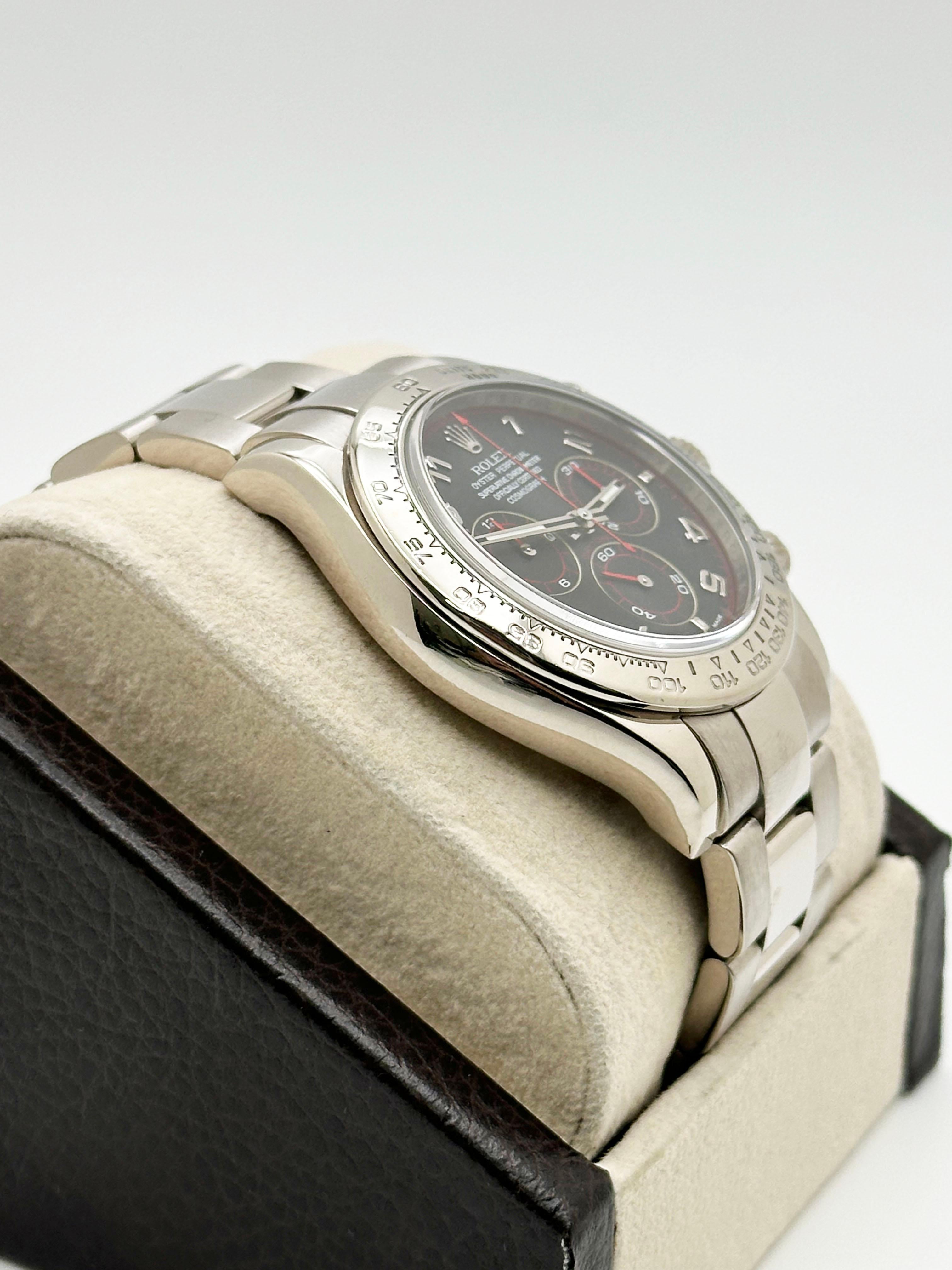 Rolex Daytona Diablo 116509 Black Racing Dial 18K White Gold Box Booklet 40mm in vendita 3