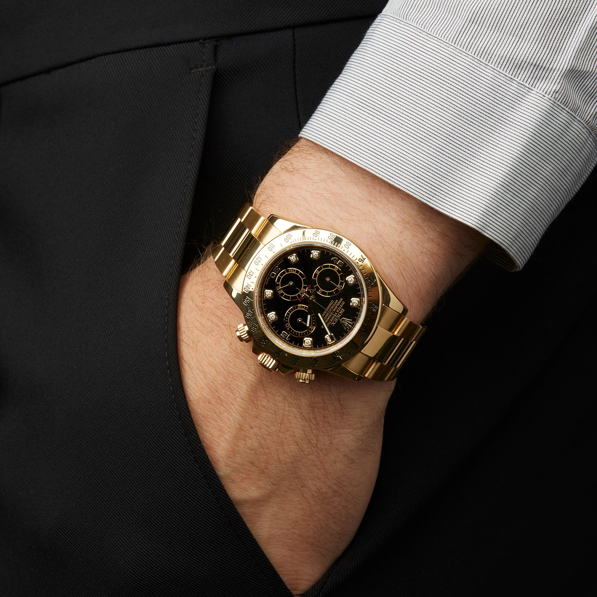Rolex Daytona Diamond Chronograph 18 Karat Yellow Gold 116528 1