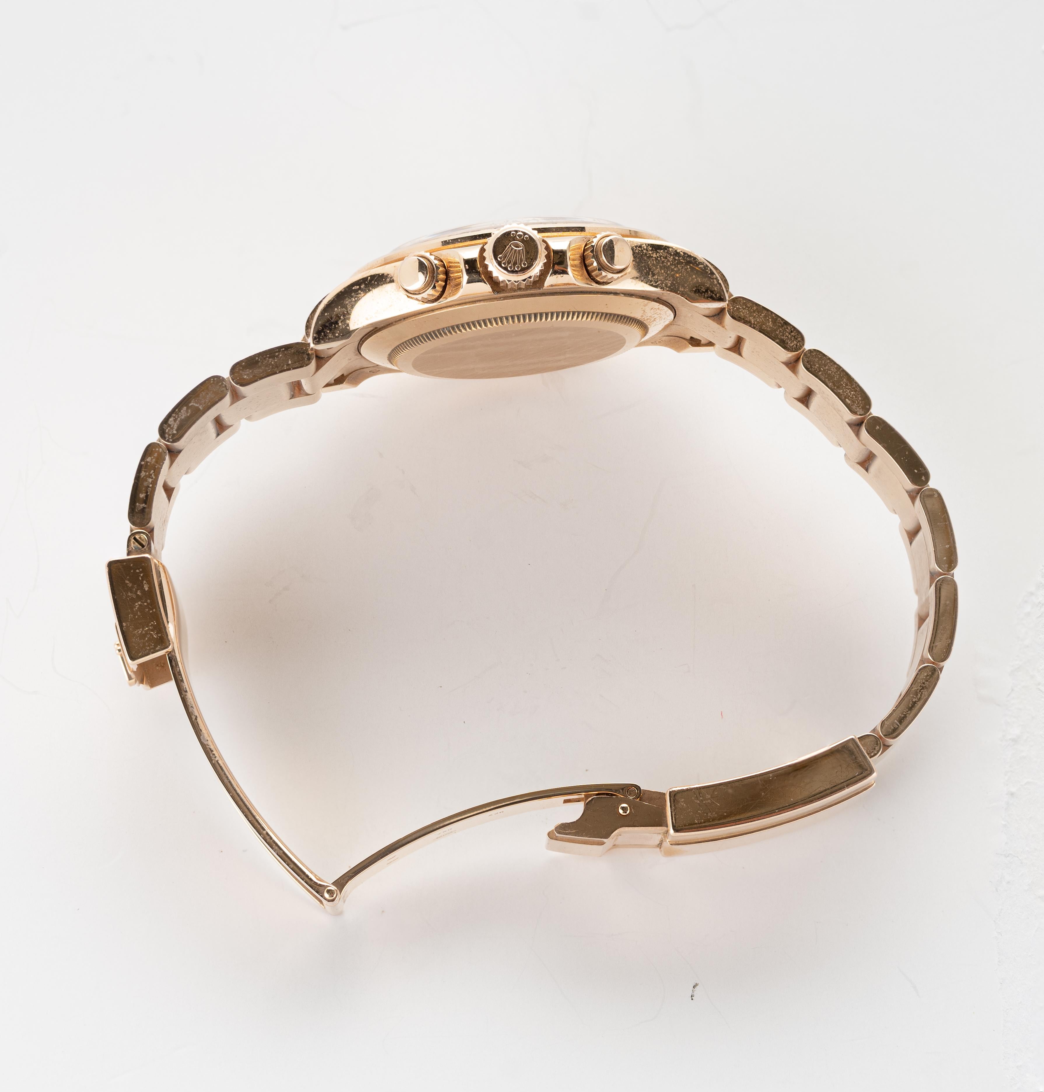 Rolex Daytona Bracelet Oyster Everose en or avec diamants roses et baguettes 116505 2