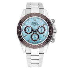 Rolex Daytona Glacier Ice Blue Dial 40mm Platinum Watch 116506 Complete Mint