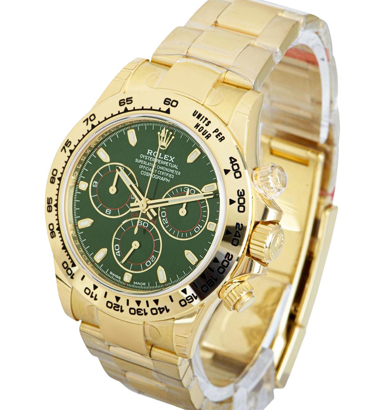 Rolex Daytona Green Dial John Mayer Yellow Gold Unworn 116508 In condizioni ottime in vendita a Mayfair, London, London