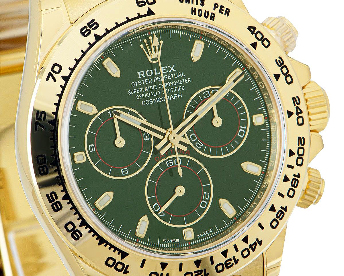 da uomo o donna Rolex Daytona Green Dial John Mayer Yellow Gold Unworn 116508 in vendita
