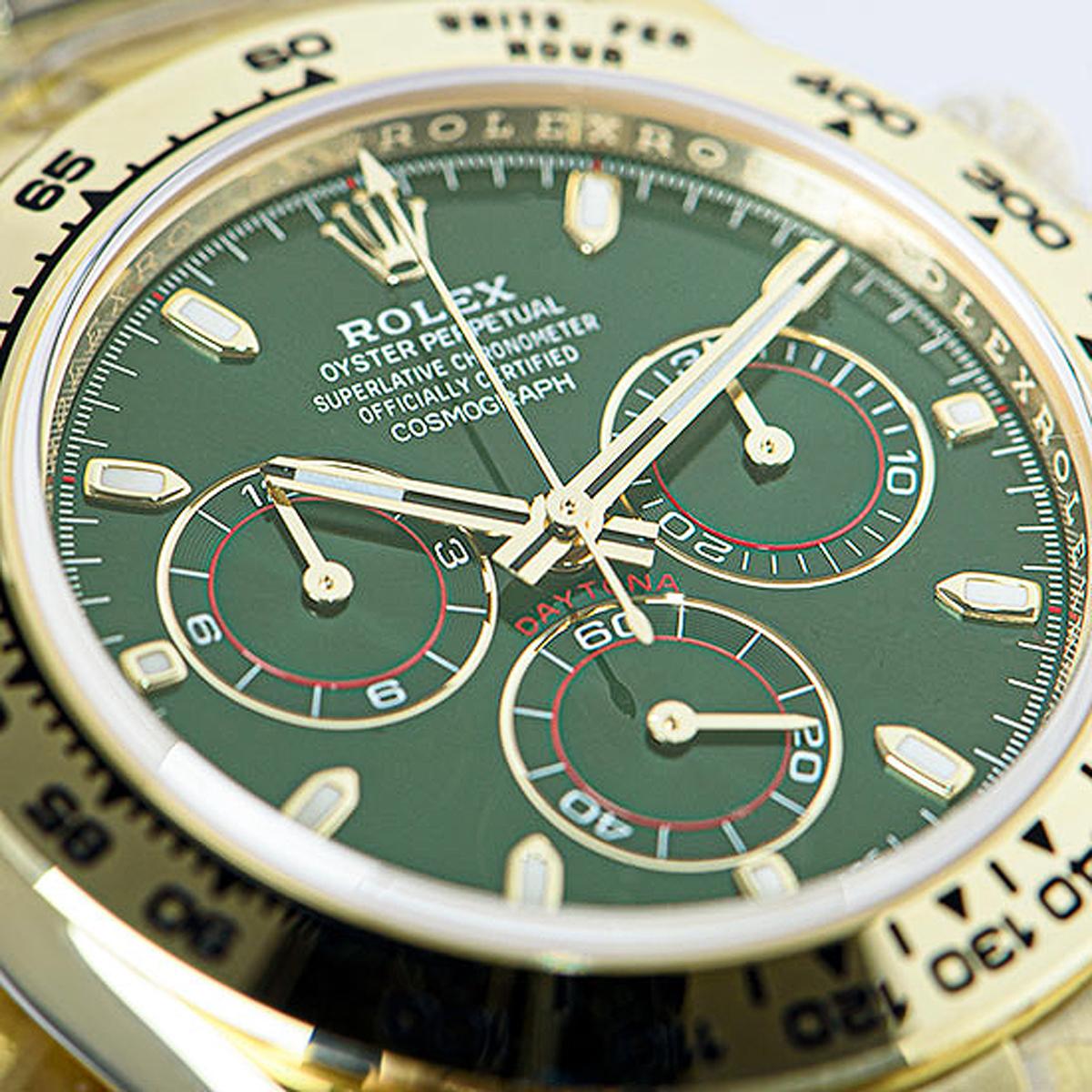 Rolex Daytona Green Dial John Mayer Yellow Gold Unworn 116508 in vendita 3