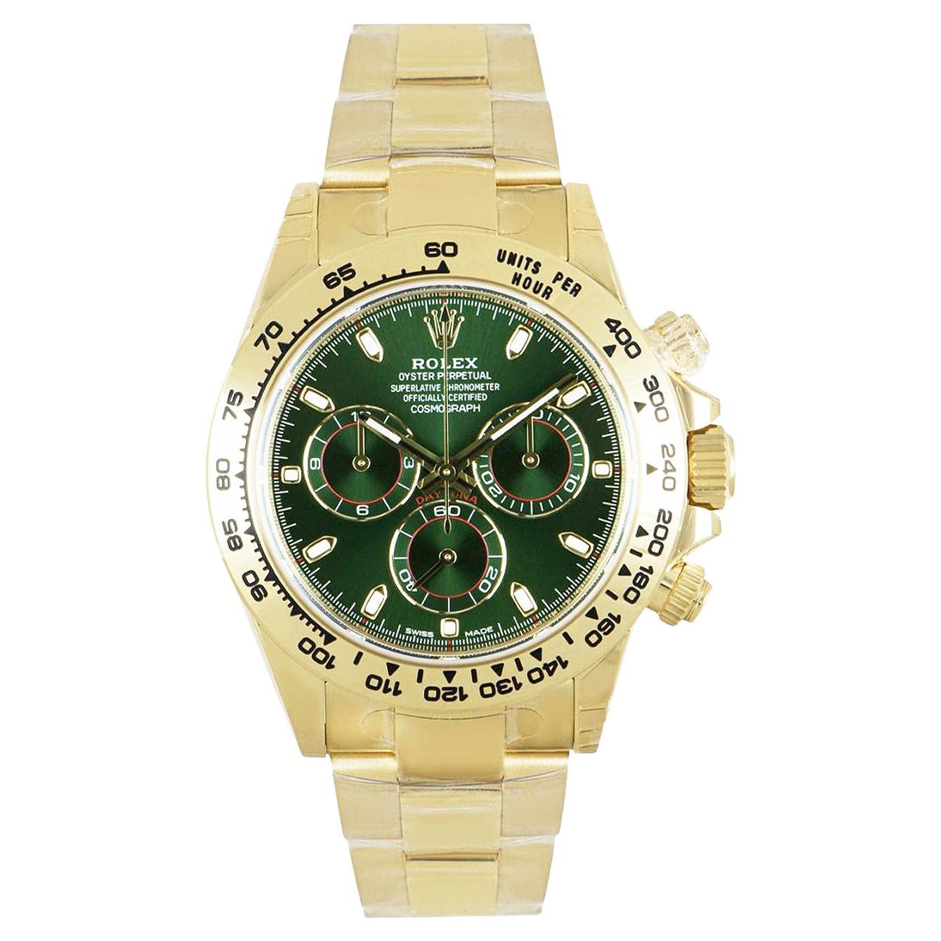 Rolex Daytona Green Dial John Mayer Yellow Gold Unworn 116508