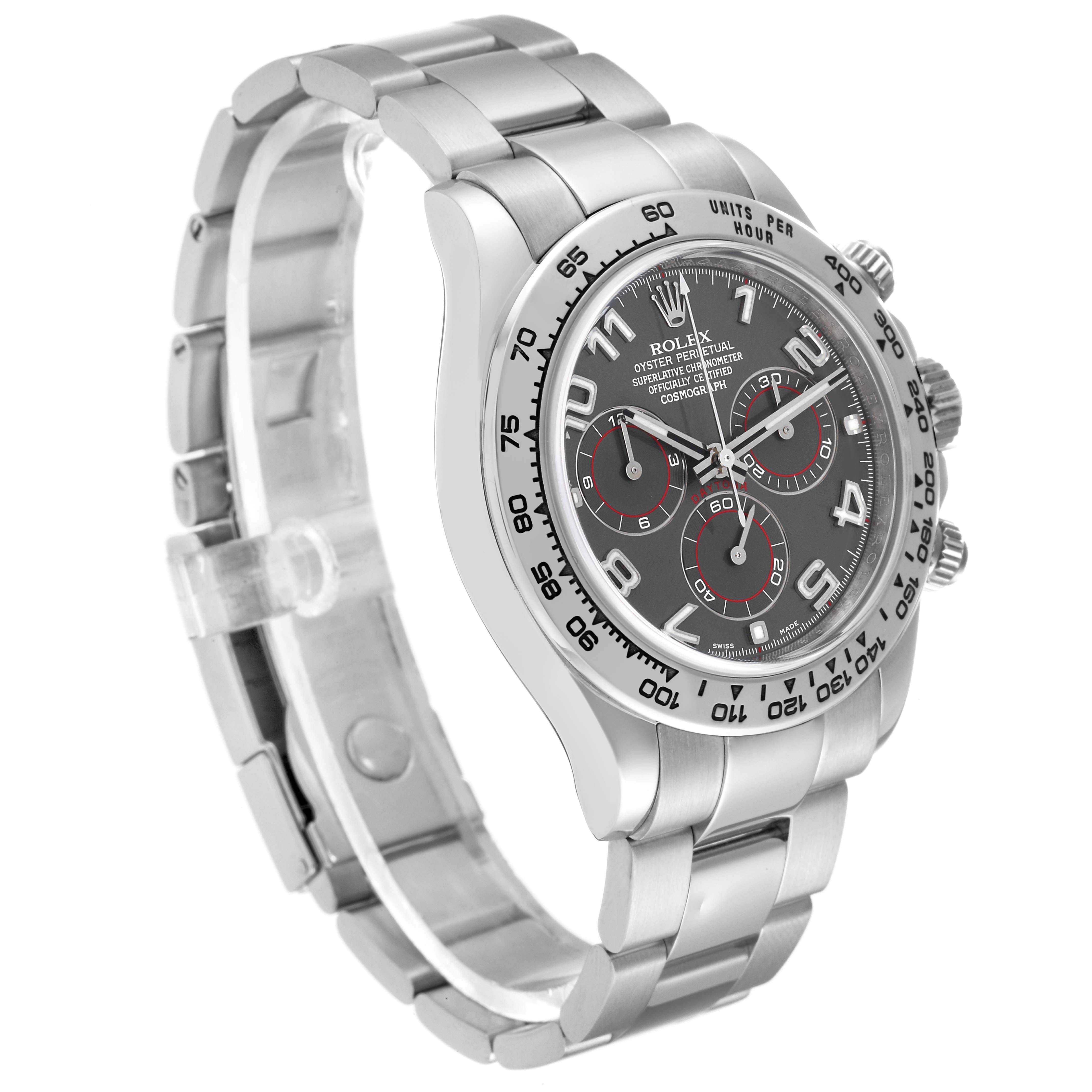 Rolex Daytona Grey Dial White Gold Chronograph Mens Watch 116509 7