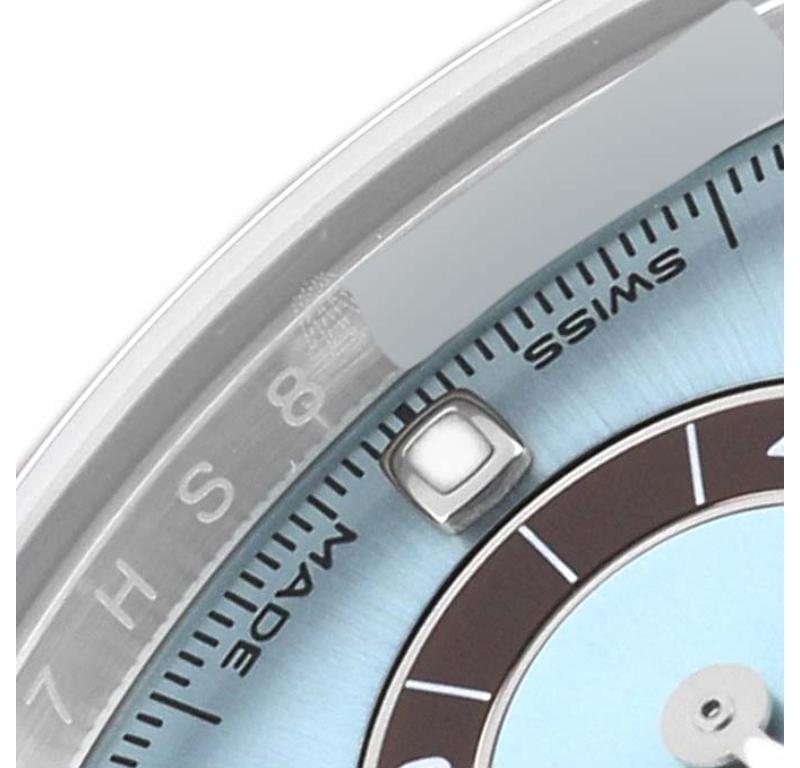 Rolex Daytona Ice Blue Dial Platinum Chronograph Mens Watch 116506 Box Card In Excellent Condition In Atlanta, GA