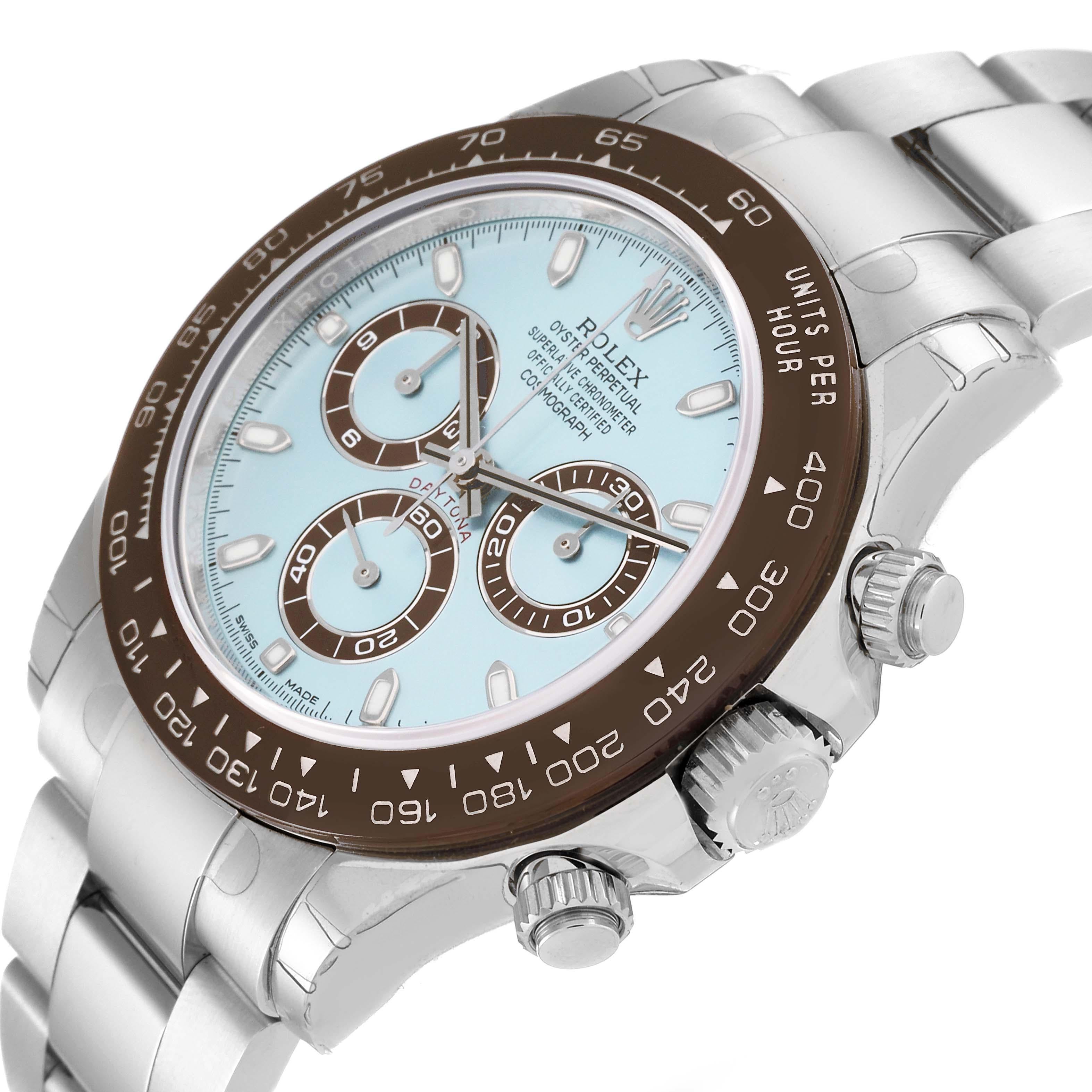 Rolex Daytona Ice Blue Dial Platinum Chronograph Mens Watch 116506 Unworn For Sale 3