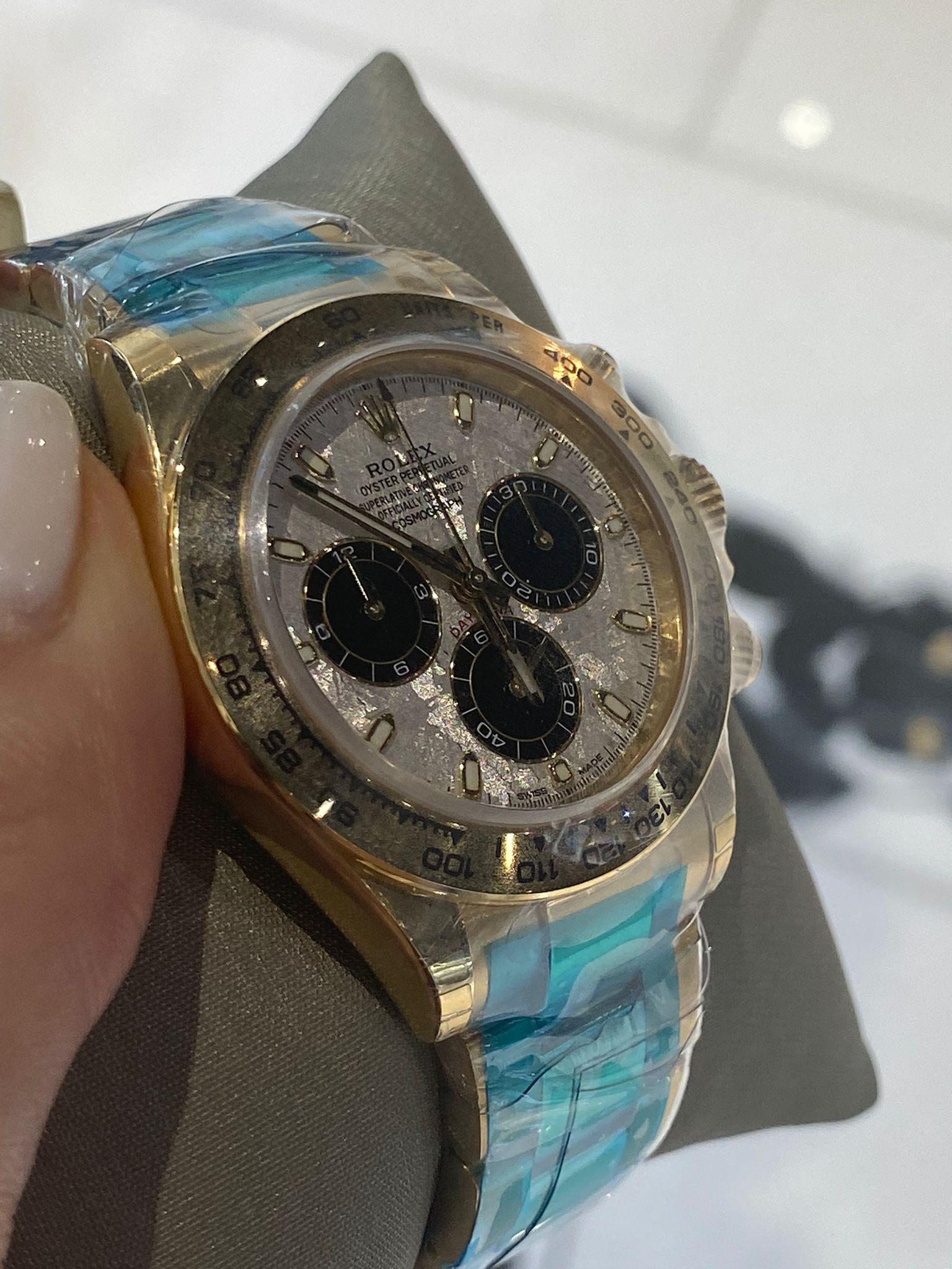 Rolex Daytona in 18k Yellow Gold with Meteorite Dial Watch Ref 116508 In New Condition In Miami, FL