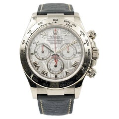 Rolex Daytona Esfera meteorito 116519 Oro blanco Correa negra B&P '06