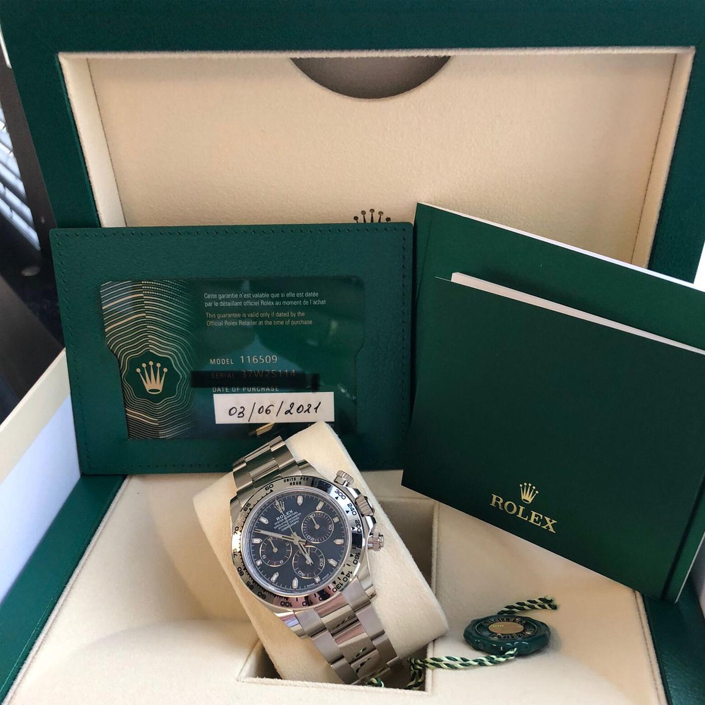 Rolex Daytona Oyster Perpetual Cosmograph 18k White Gold Blue Dial 116509 2