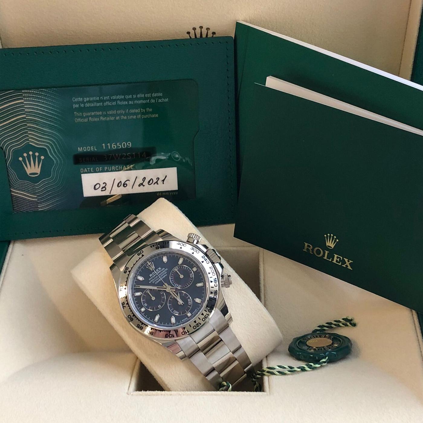Rolex Daytona Oyster Perpetual Cosmograph 18k White Gold Blue Dial 116509 4