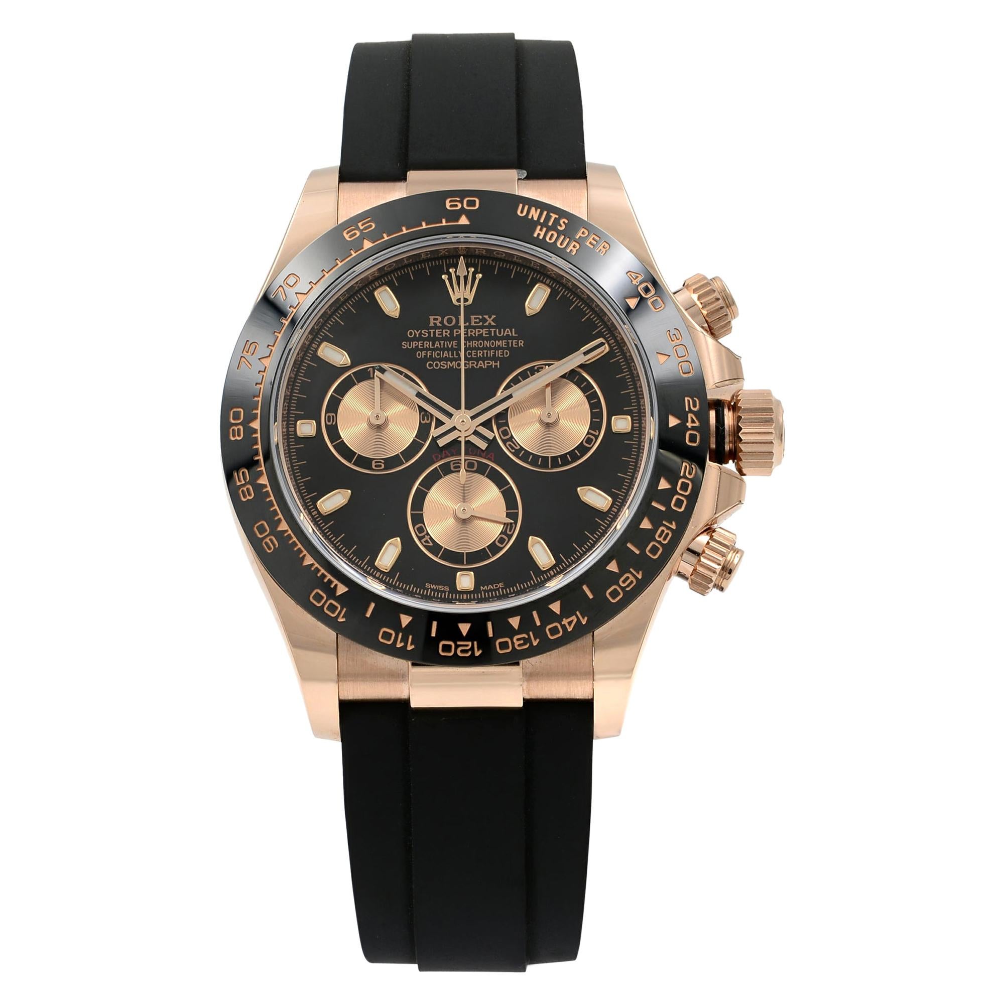 Rolex Daytona Oysterflex Everose Gold Black Dial Automatic Men’s Watch 116515LN