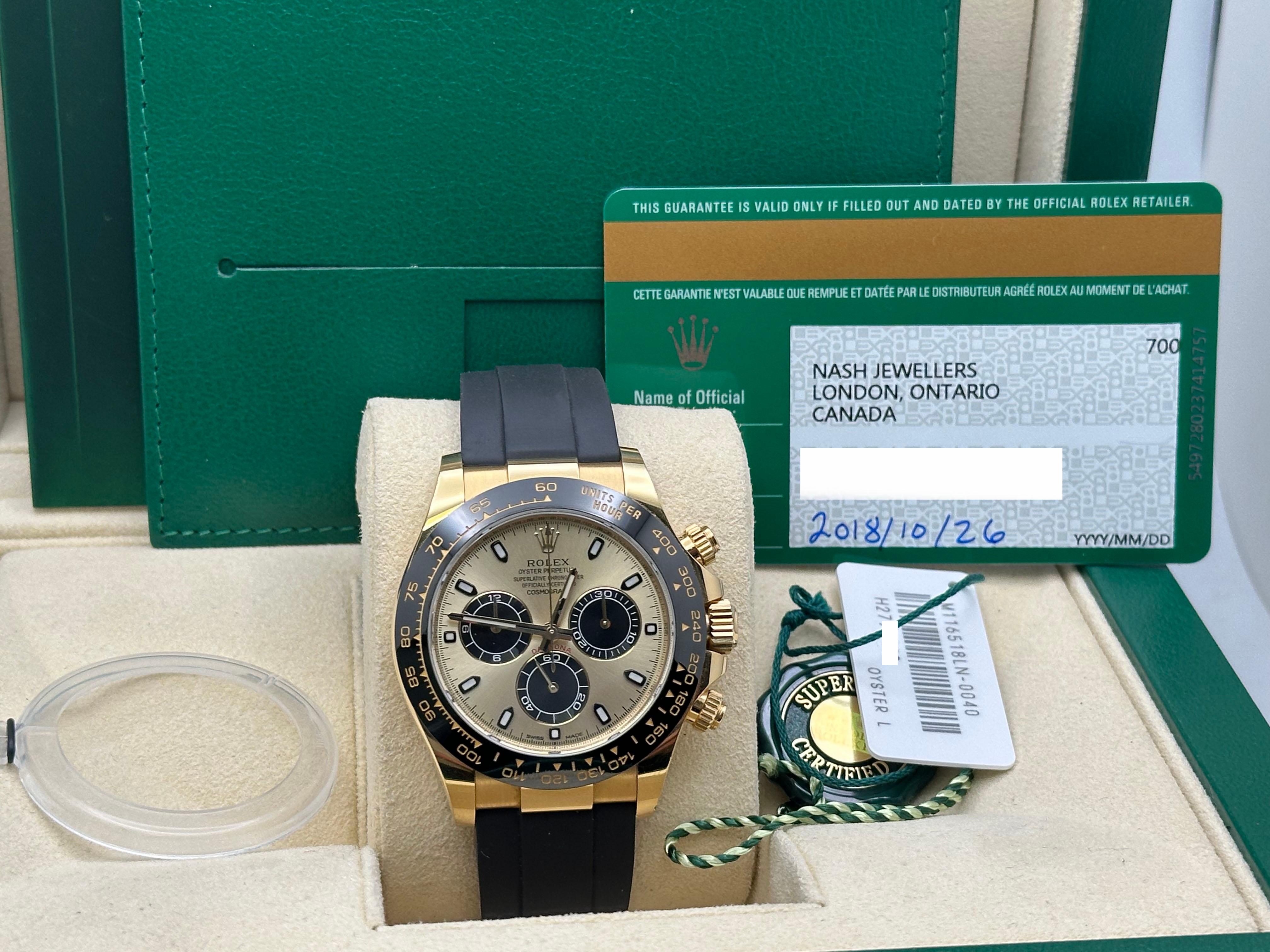 Men's Rolex Daytona Pikachu Dial 116518LN Black Ceramic 18K Yellow Gold Box Paper For Sale