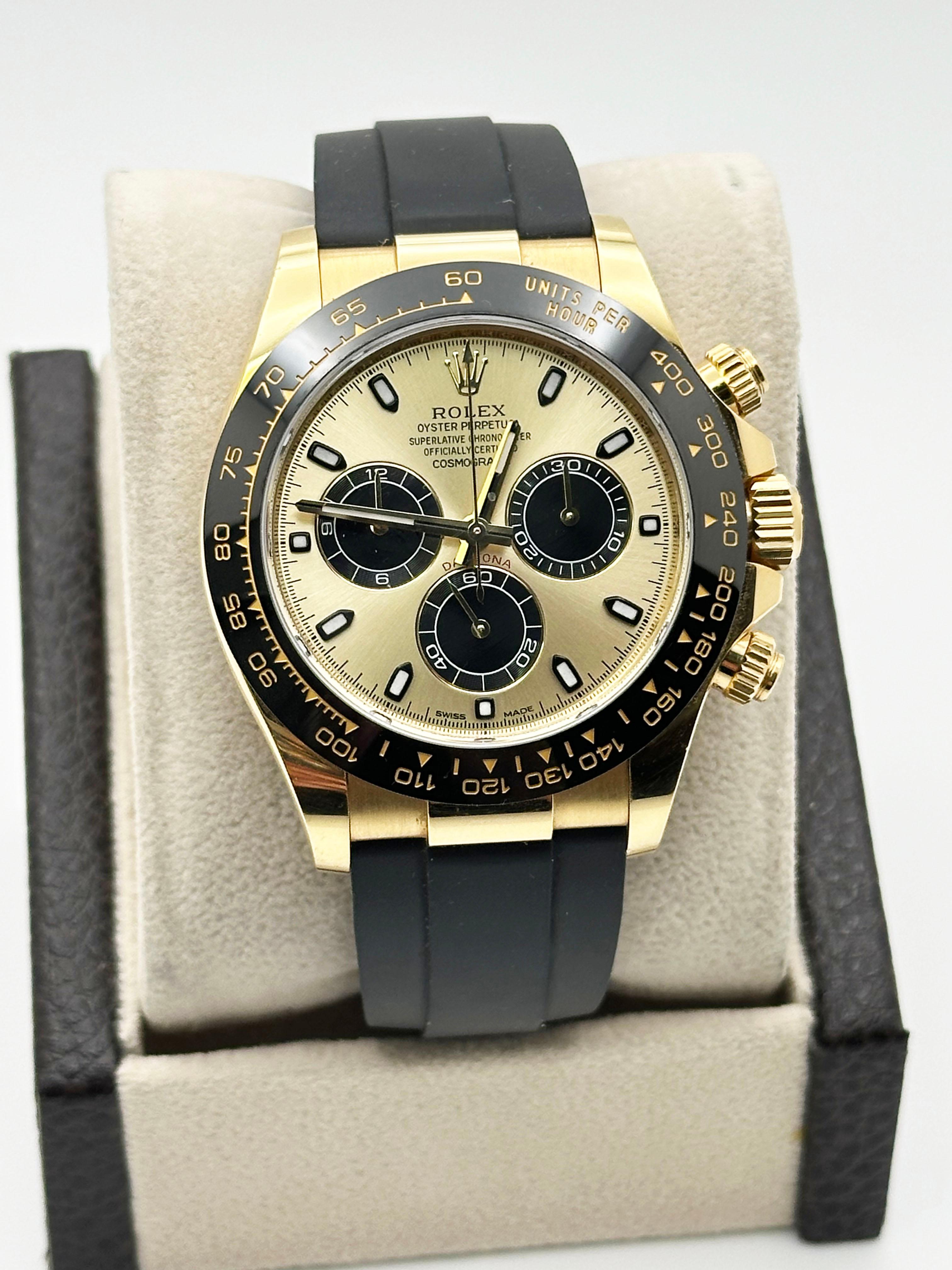 Rolex Daytona Pikachu Dial 116518LN Black Ceramic 18K Yellow Gold Box Paper For Sale 3