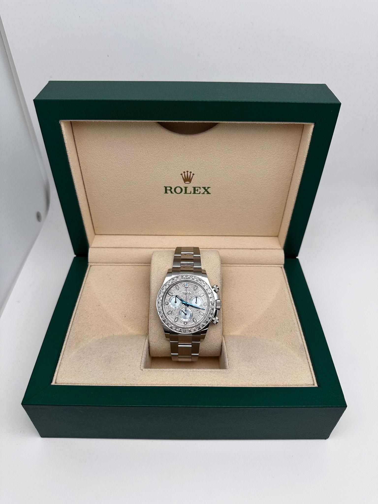 Rolex Daytona Platinum Diamond Pave Dial Men’s Watch 116576TBR For Sale ...