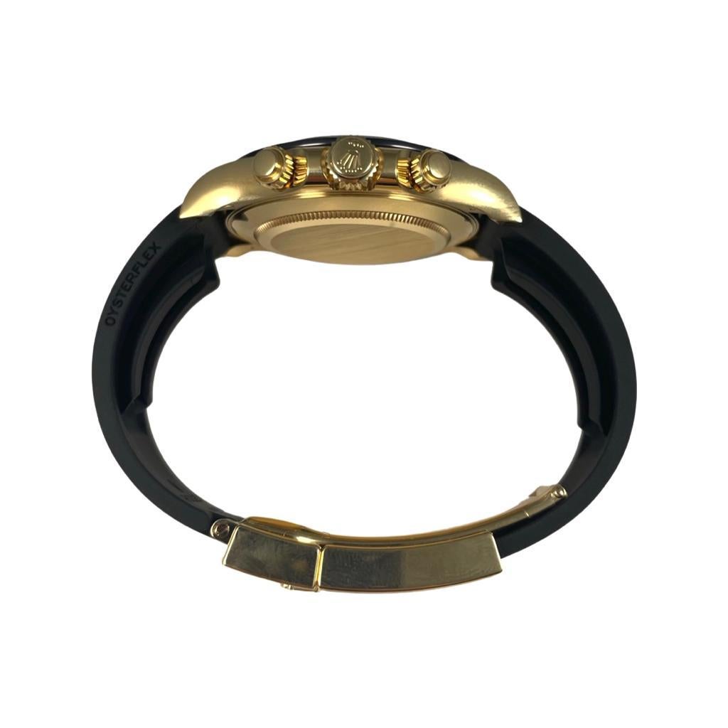 Women's or Men's Rolex Daytona Ref. 116518LN Yellow Gold 'Meteorite Dial' Watch Rubber Strap