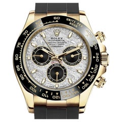 Montre Rolex Daytona Réf. 116518LN en or jaune:: cadran météorite:: bracelet en caoutchouc