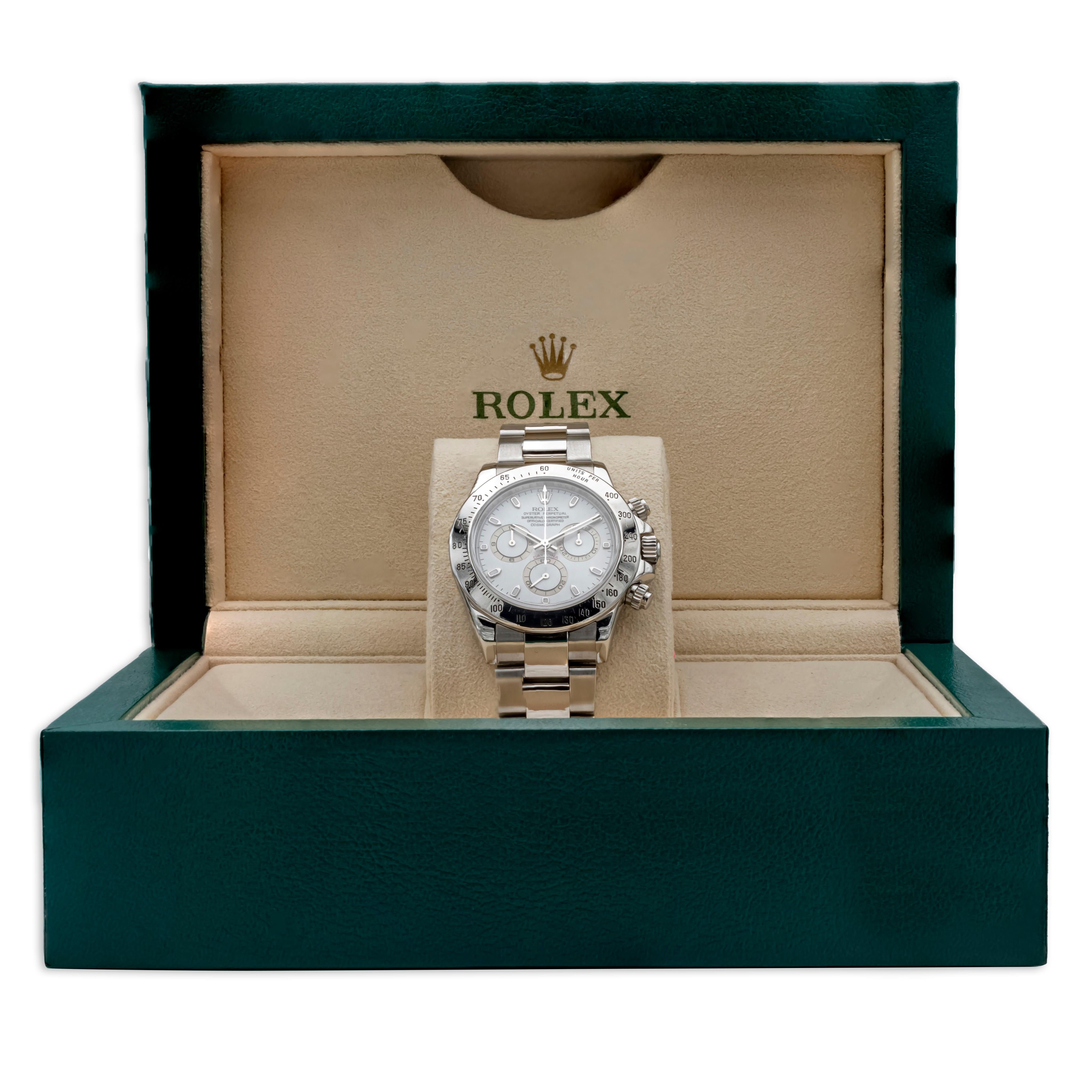 Rolex Daytona Ref-116520 Iconic White Dial Stainless Steel Cosmograph Wristwatch In Good Condition In New York, NY
