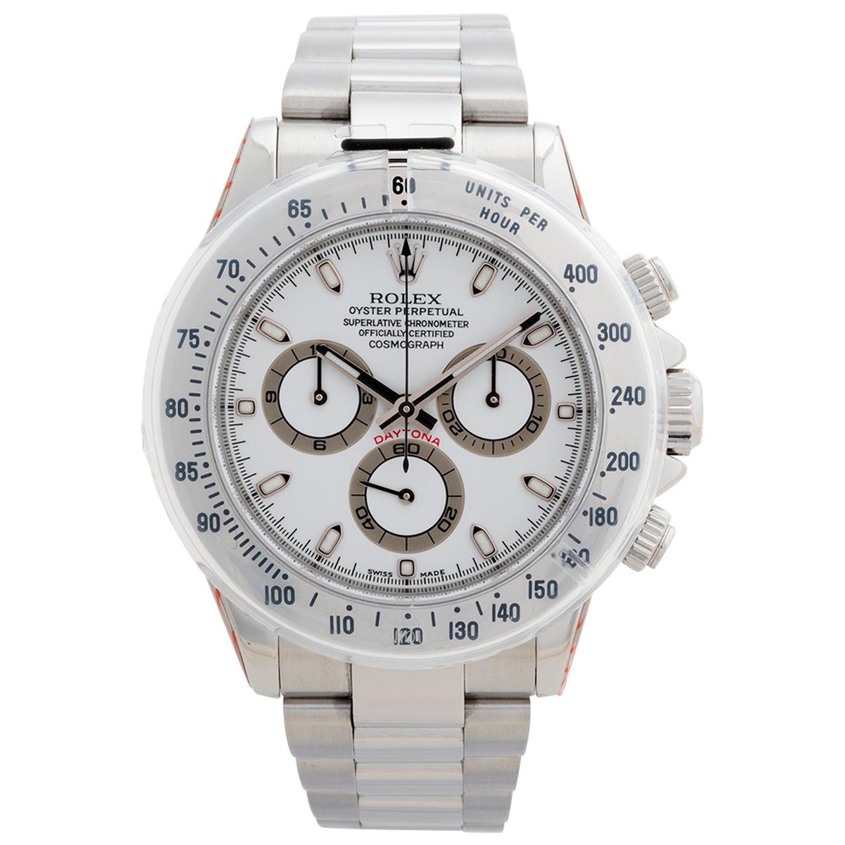 Rolex Daytona Ref 116520, White Dial, Stainless Steel, with Box and Papers