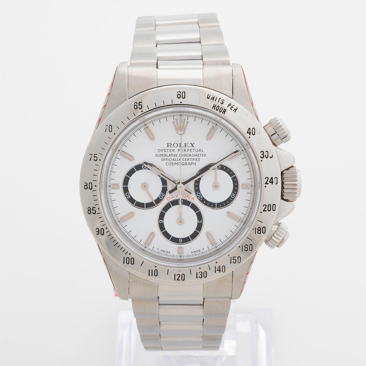 Women's or Men's Rolex Daytona Ref 16520, Zenith Movement and White Dial with 'Inverted Six'