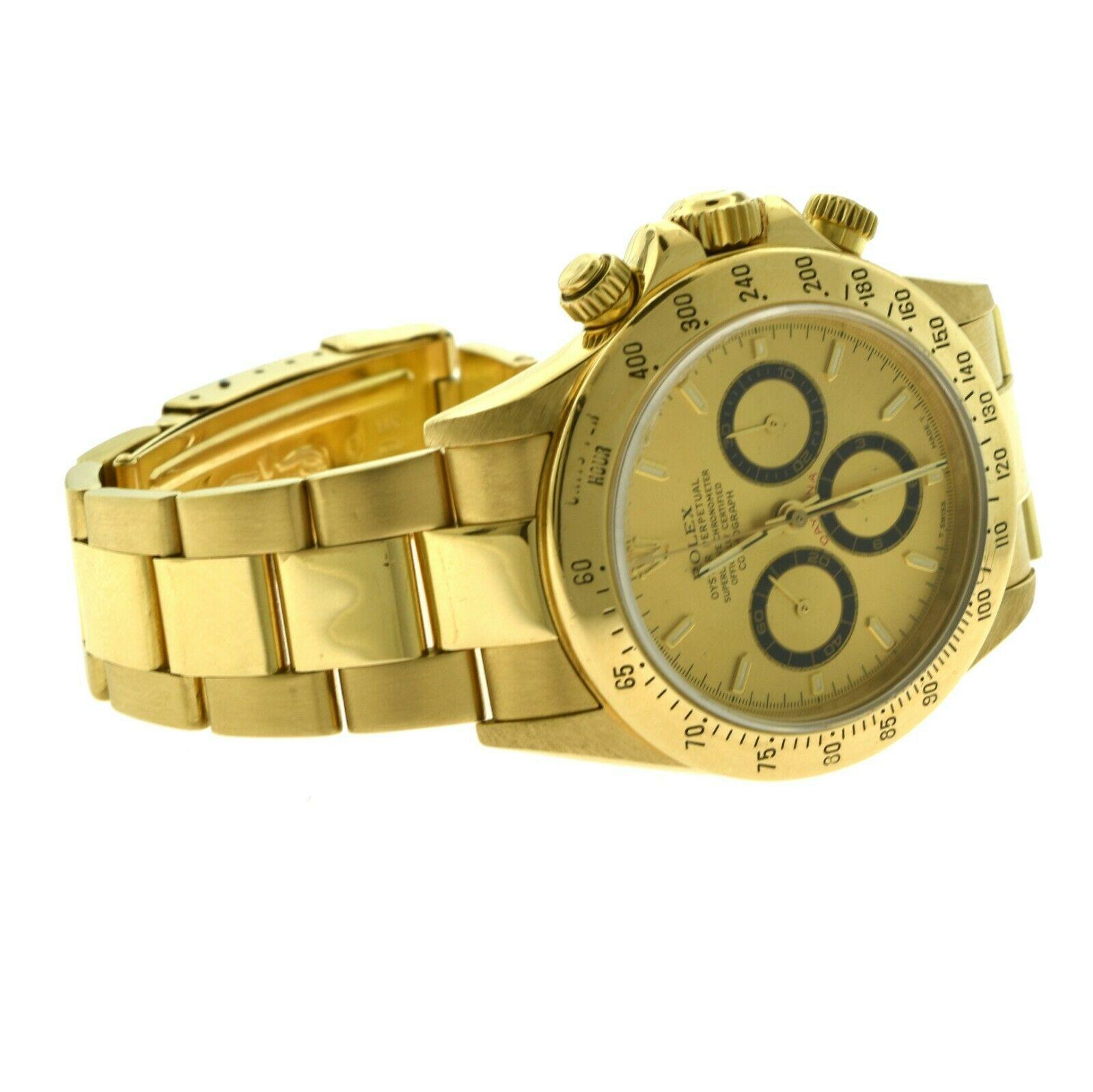Brilliance Jewels, Miami
Questions? Call Us Anytime!
786,482,8100

Brand: Rolex

Model Name: Daytona

Model Number: 16528

Movement: Automatic

Case Size: 40 mm

Case Material: 18k Yellow Gold

Dial: Gold

Hour Markers: Stick Markers

Bracelet: 18k