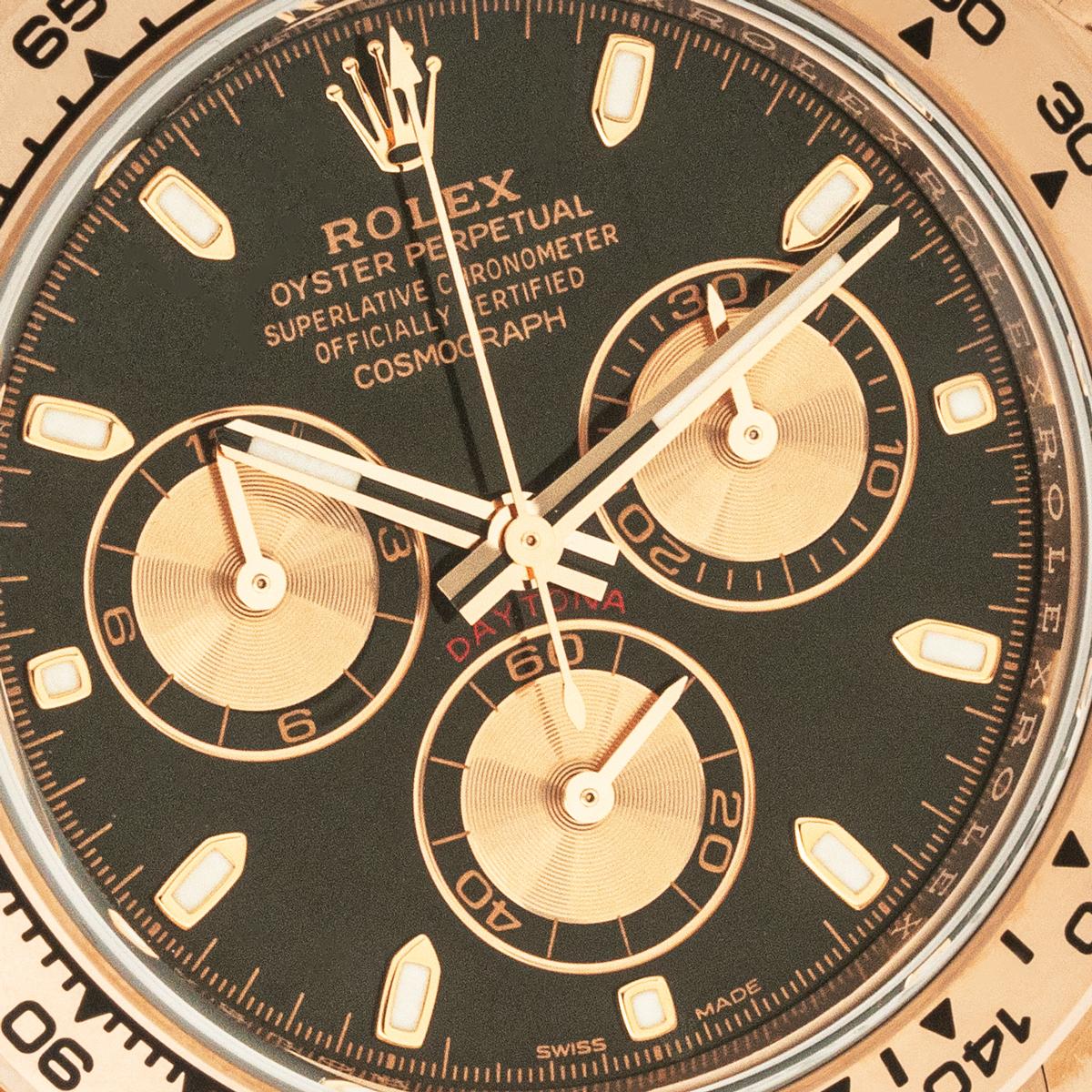 Rolex Daytona Rose Gold Black Dial Unworn 116505 Excellent état - En vente à Mayfair, London, London
