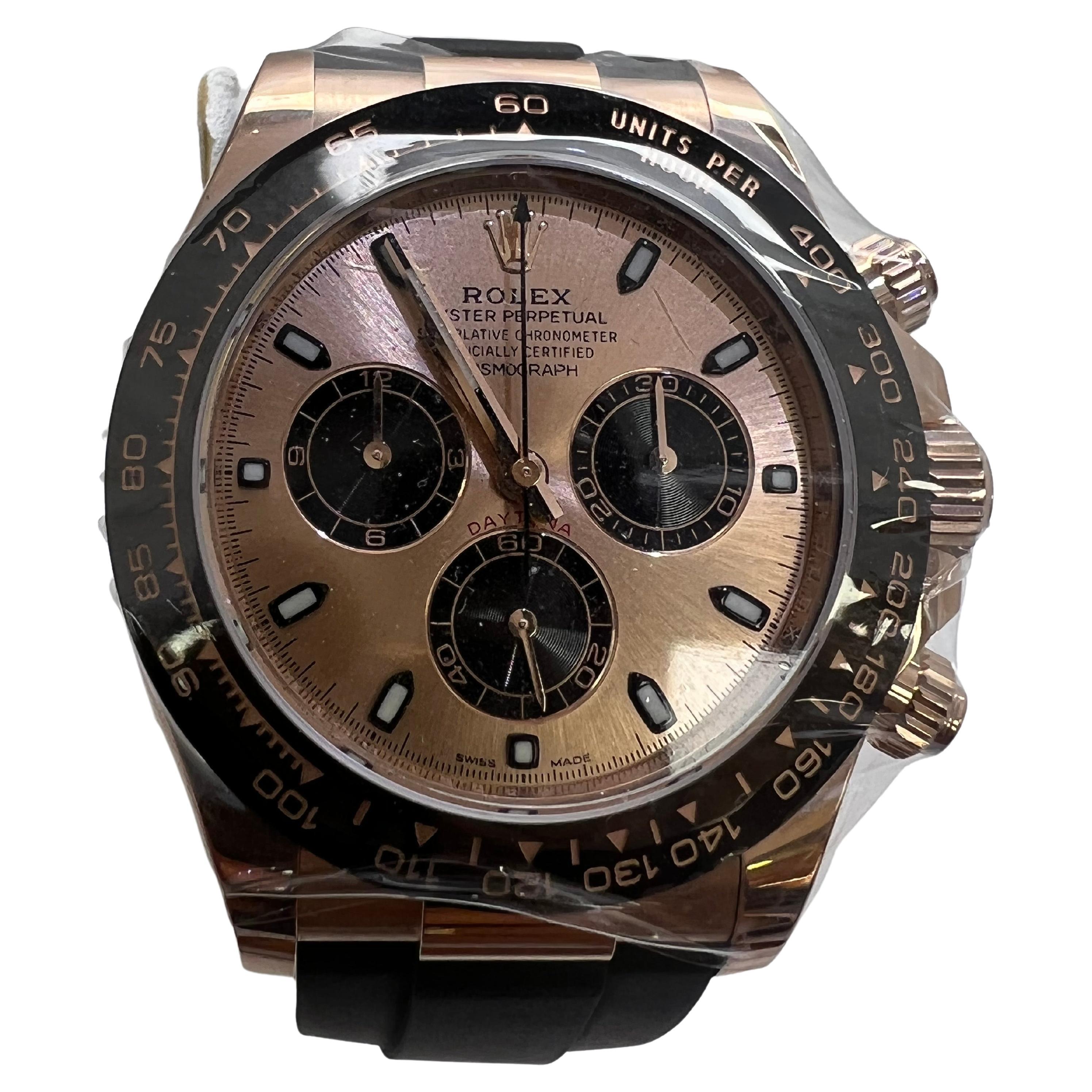 Rolex Daytona Roségold Sundust Zifferblatt Brandneu Herrenuhr im Angebot