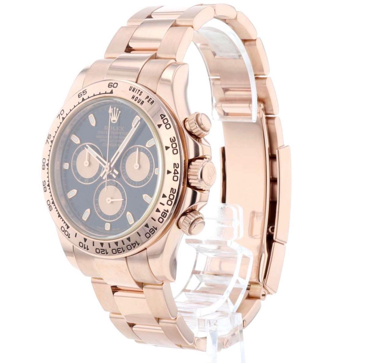 Rolex Daytona Rose Gold Watch Black & Rose Gold Dial 116505 Box and Papers In Excellent Condition In Laguna Niguel, CA