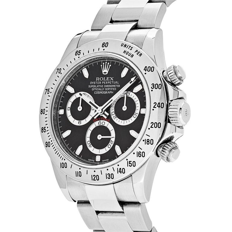 Rolex Daytona Stainless Steel Black APH Dial 116520 For Sale at 1stDibs