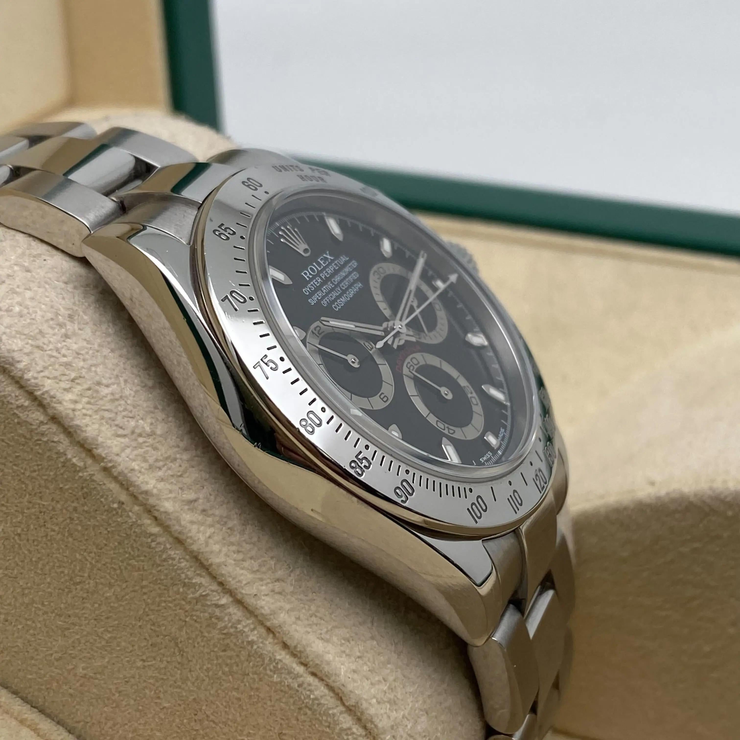  Rolex Daytona Acier inoxydable Cadran index noir Montre Hommes Automatique 116520 Pour hommes 