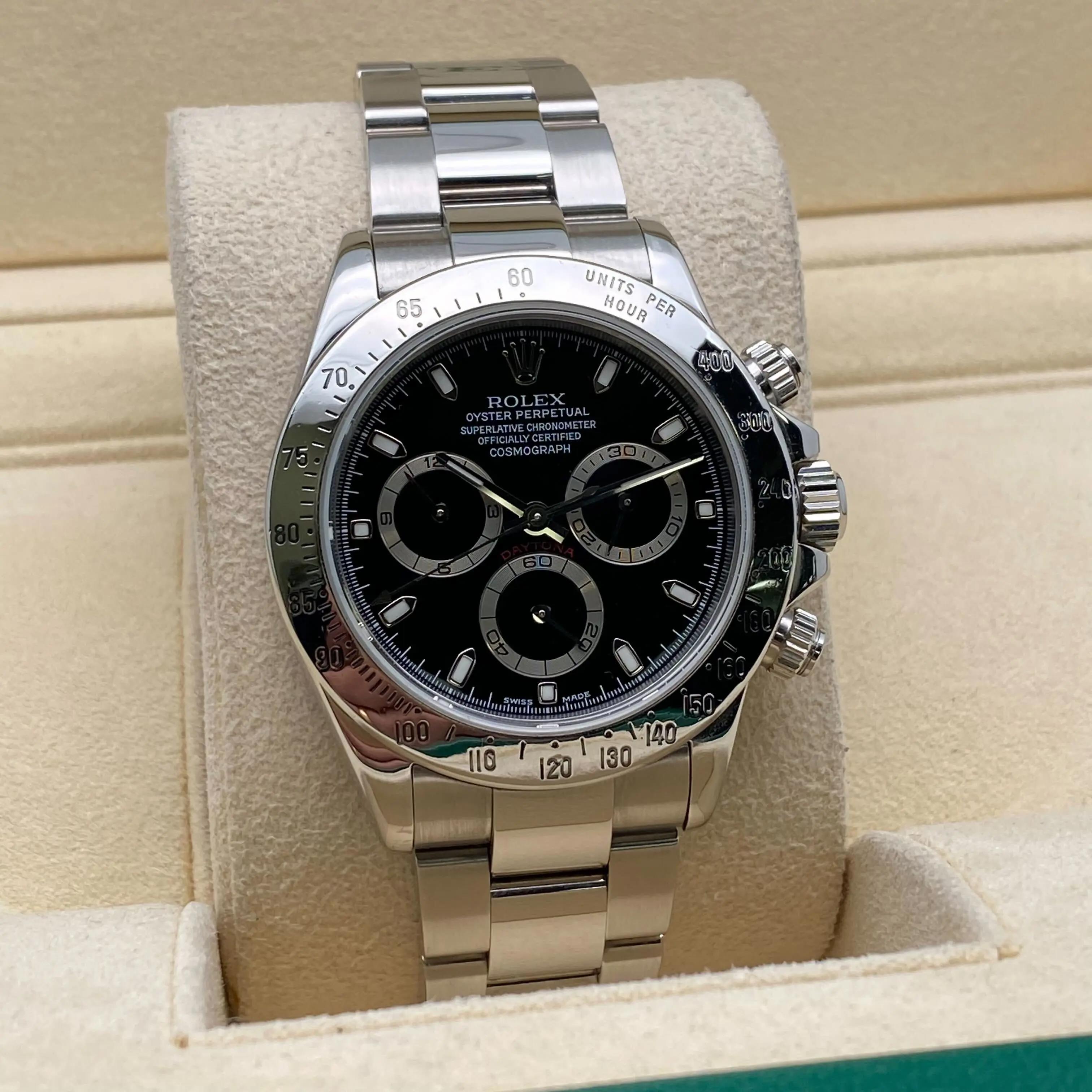 Rolex Daytona Acier inoxydable Cadran index noir Montre Hommes Automatique 116520 2