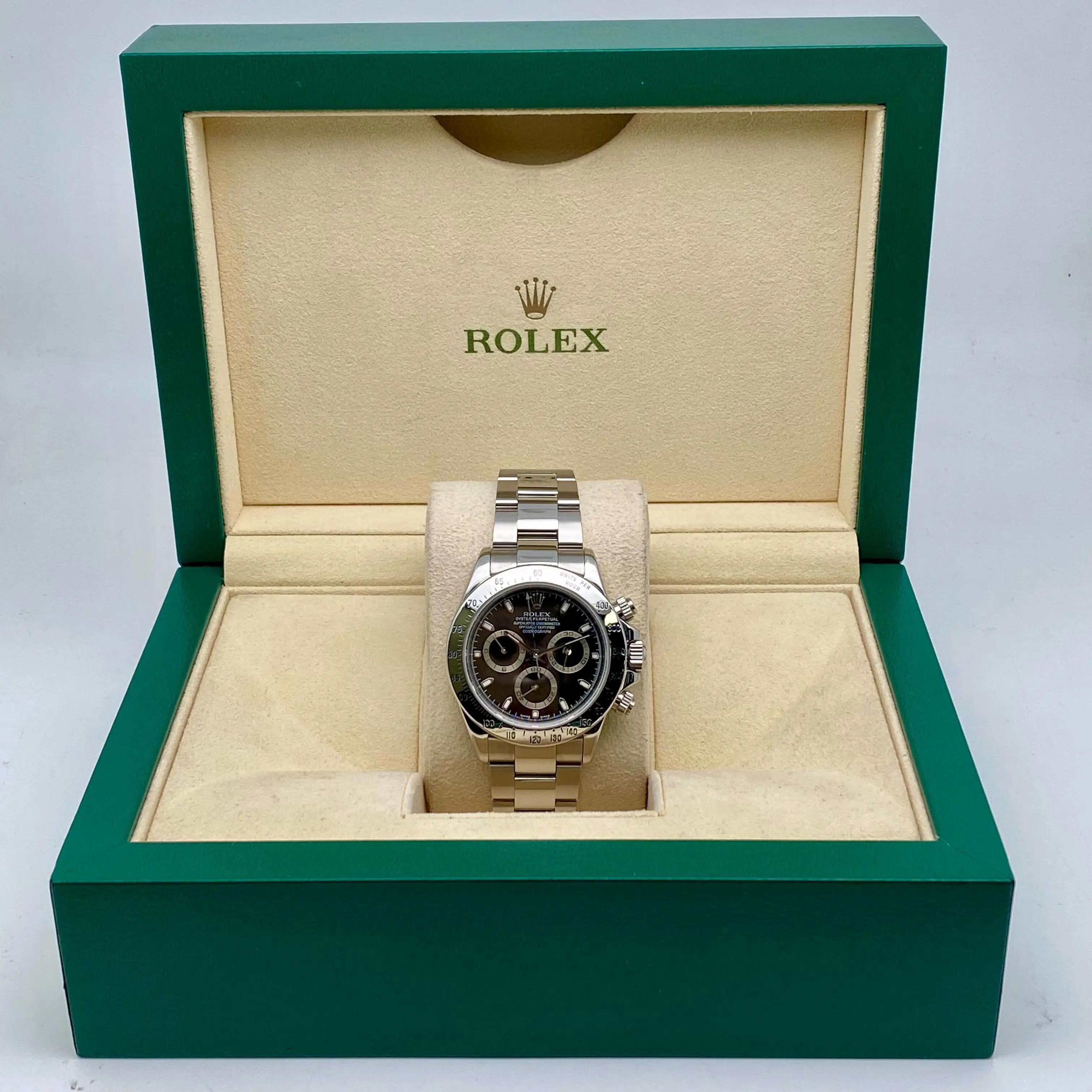 Rolex Daytona Edelstahl Schwarz Index Zifferblatt Automatik Herrenuhr 116520