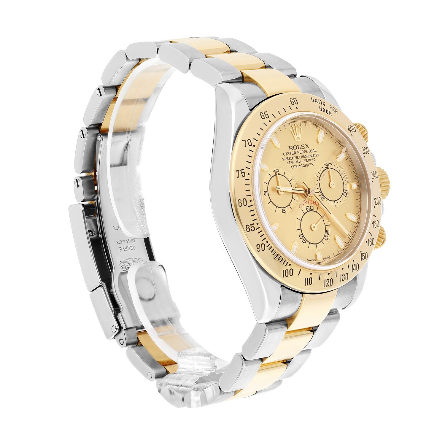 Men's Rolex Daytona Stainless Steel & Yellow Gold Champagne Dial Mens Watch 116523