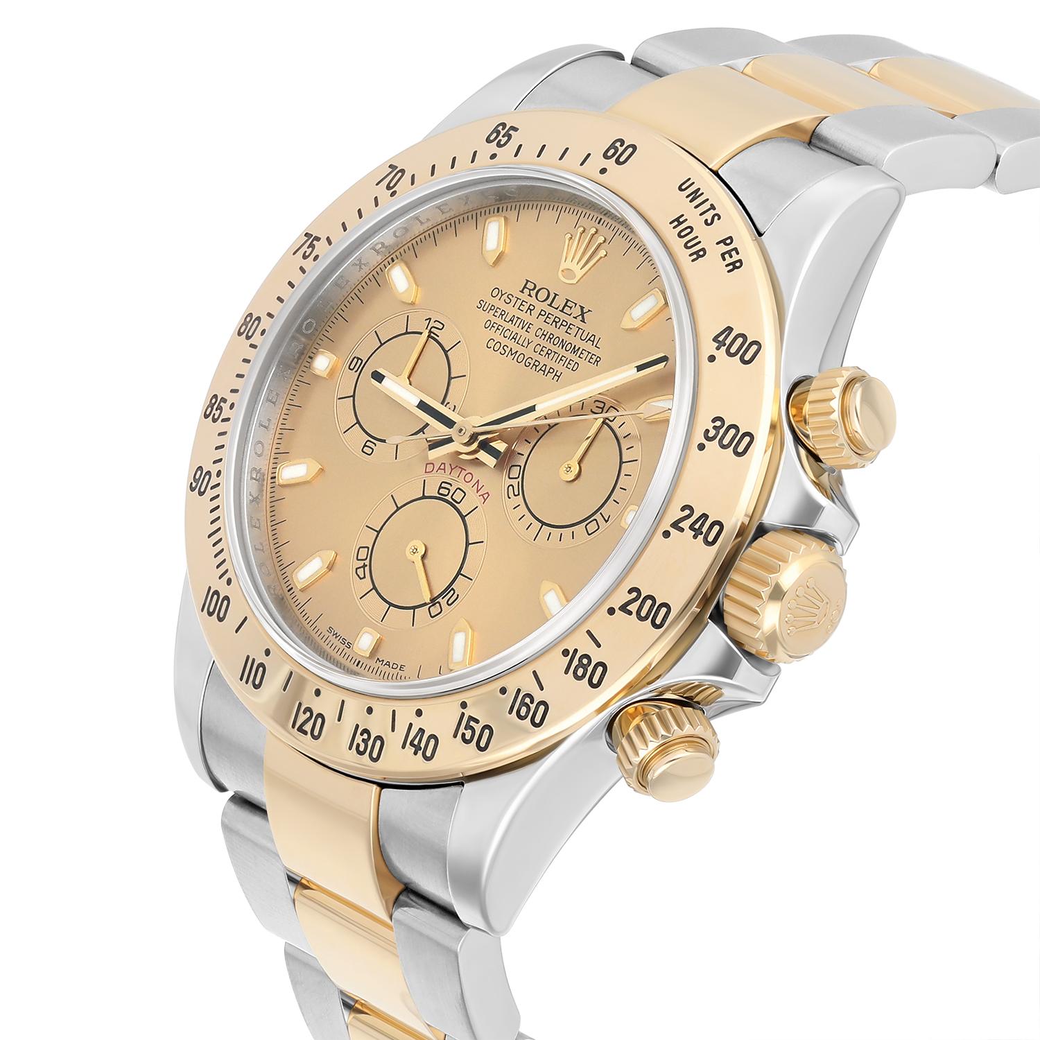 Rolex Daytona Stainless Steel Yellow Gold Champagne Dial Mens Watch 116523 For Sale 1