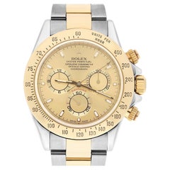 Rolex Daytona Stainless Steel & Yellow Gold Champagne Dial Mens Watch 116523