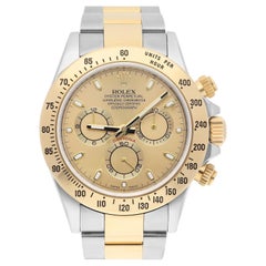 Rolex Daytona Stainless Steel Yellow Gold Champagne Dial Mens Watch 116523