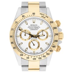 Retro Rolex Daytona Stainless Steel Yellow Gold White Dial Mens Watch 116523 Complete