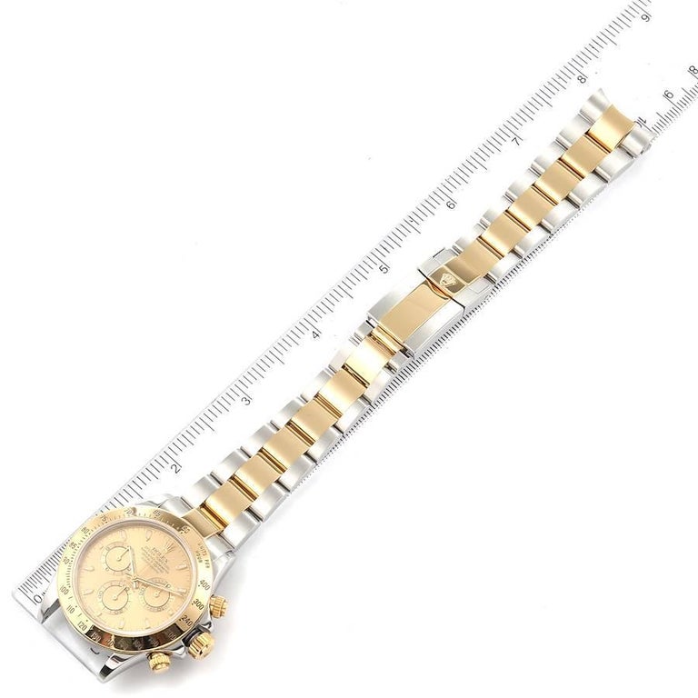Rolex Daytona Steel 18K Yellow Gold Champagne Dial Mens Watch 116523 For Sale 6